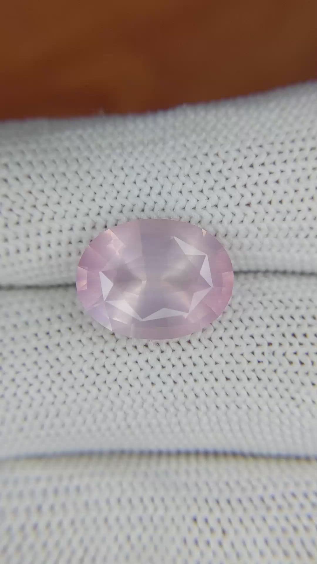 5.44 Ct. Rose Quartz from Ceylon (Sri Lanka) Size Video