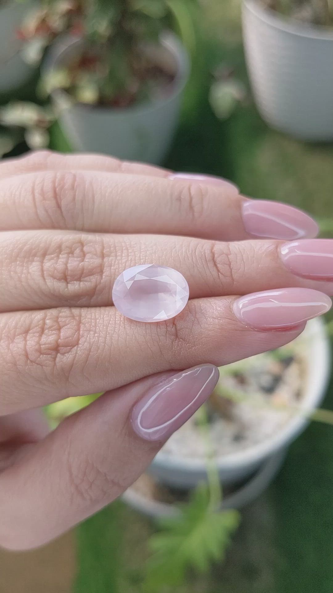 5.71 Ct. Rose Quartz from Ceylon (Sri Lanka) Size Video