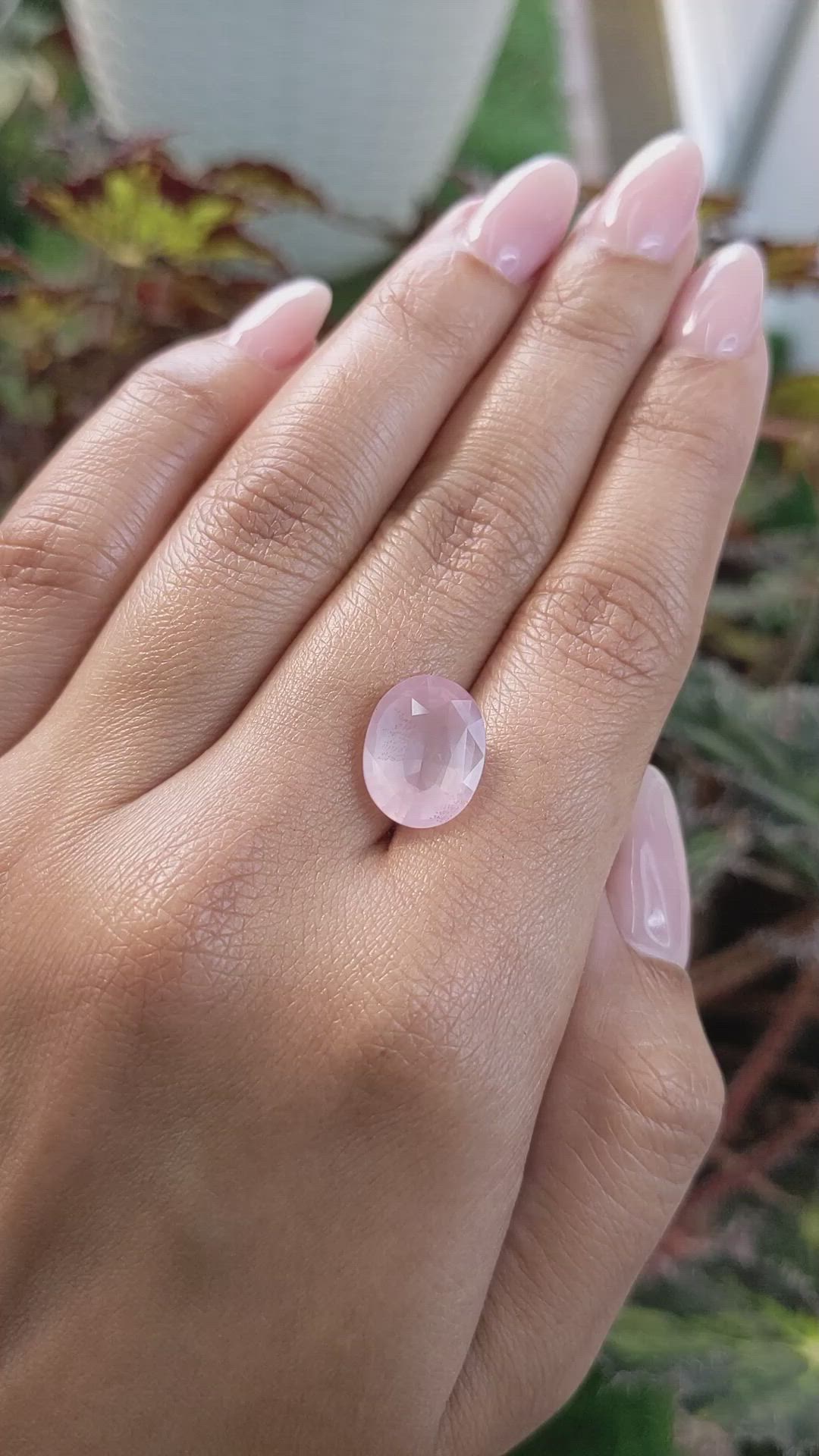 4.68 Ct. Rose Quartz from Ceylon (Sri Lanka) Size Video