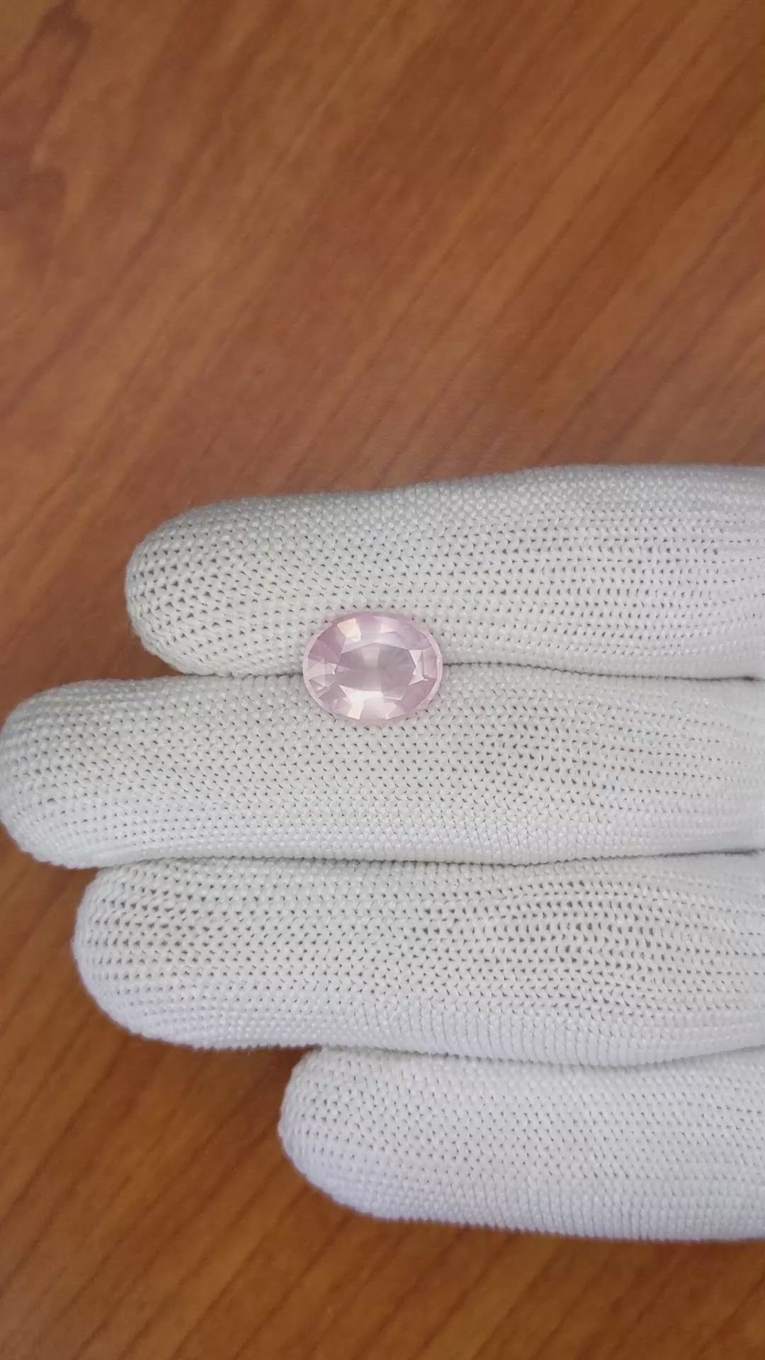3.62 Ct. Rose Quartz from Ceylon (Sri Lanka) Size Video