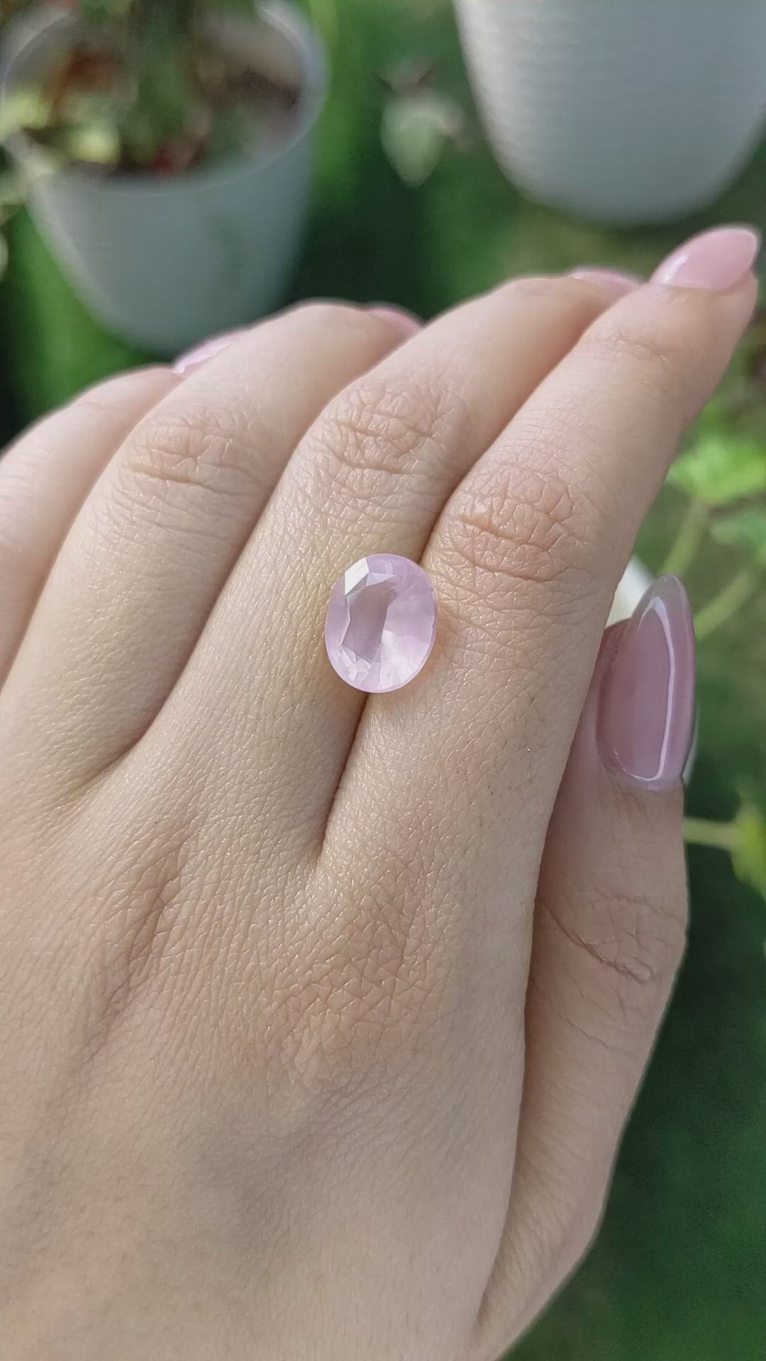 3.62 Ct. Rose Quartz from Ceylon (Sri Lanka) Size Video