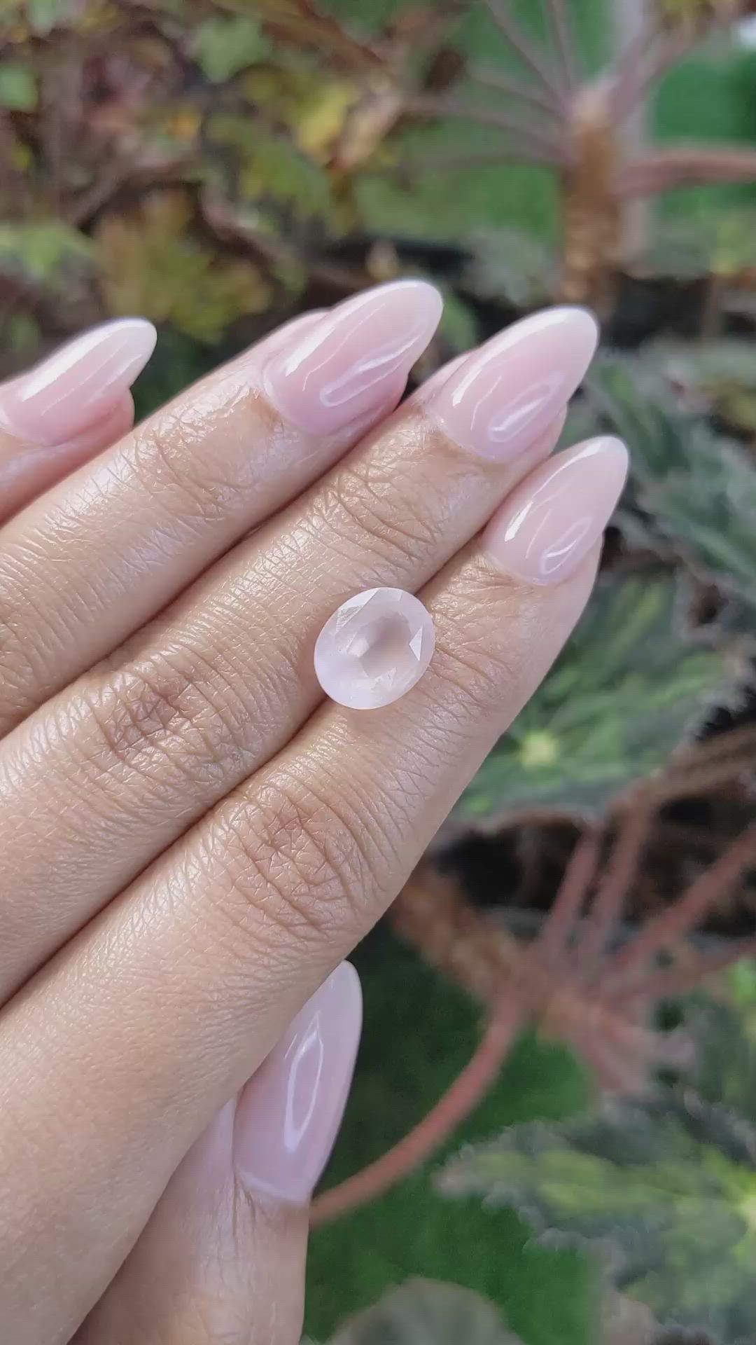 3.63 Ct. Rose Quartz from Ceylon (Sri Lanka) Size Video