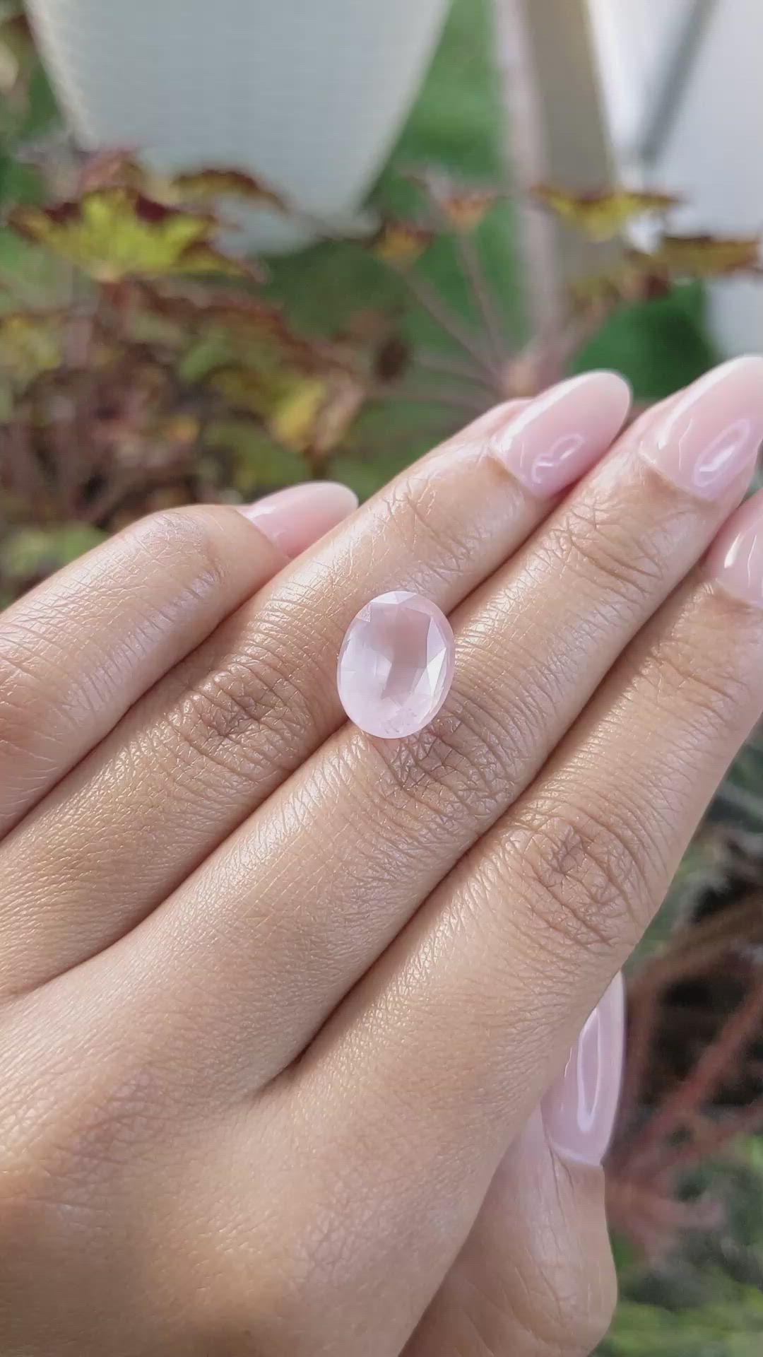 4.85 Ct. Rose Quartz from Ceylon (Sri Lanka) Size Video