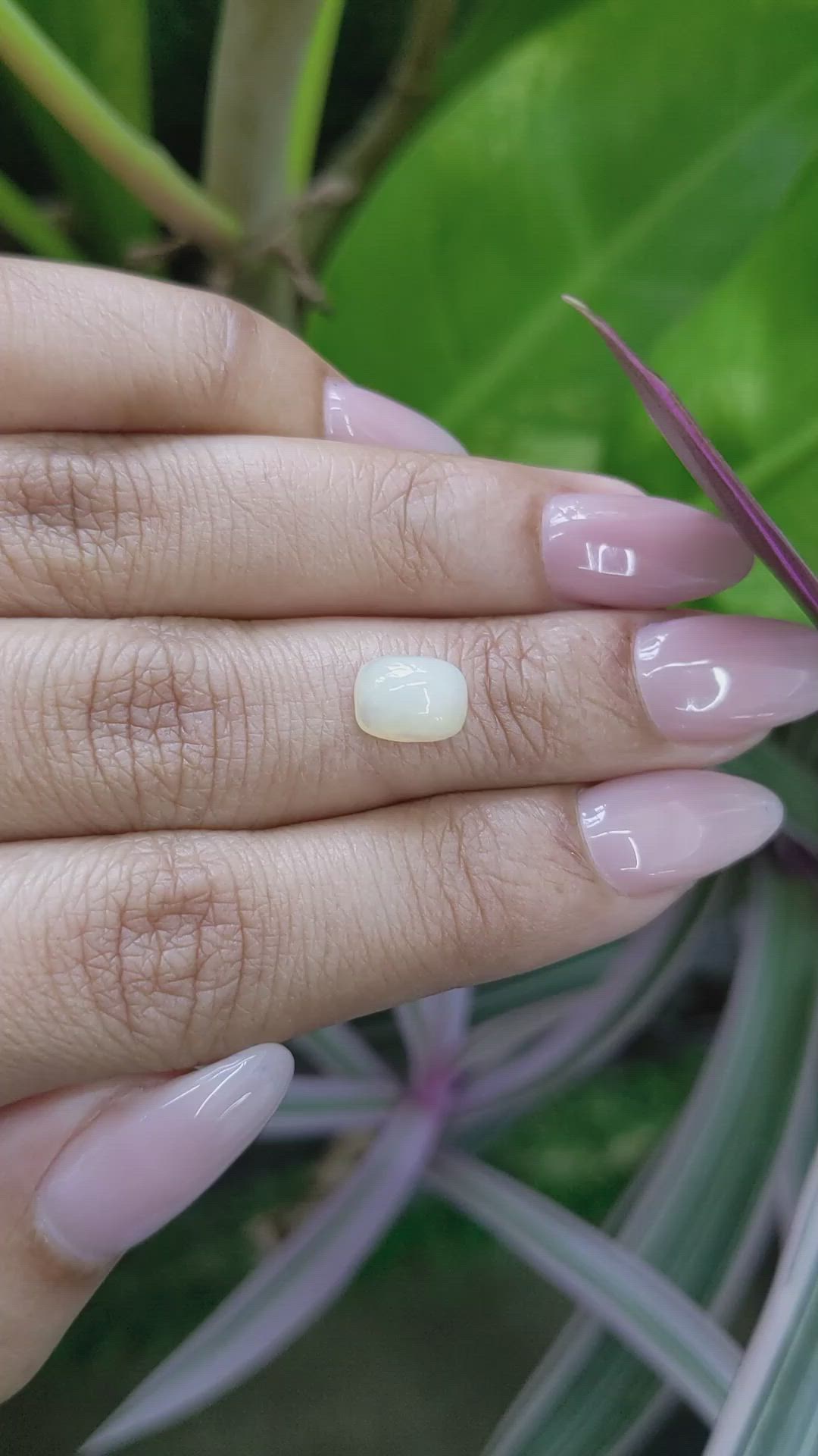 1.22 Ct. Cabochon White Opal from Australia Size Video