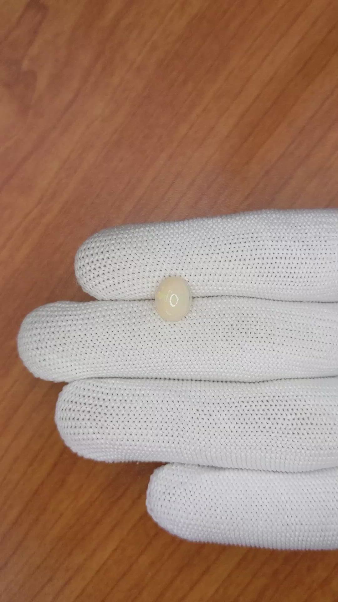 1.57 Ct. Cabochon White Opal from Australia Size Video
