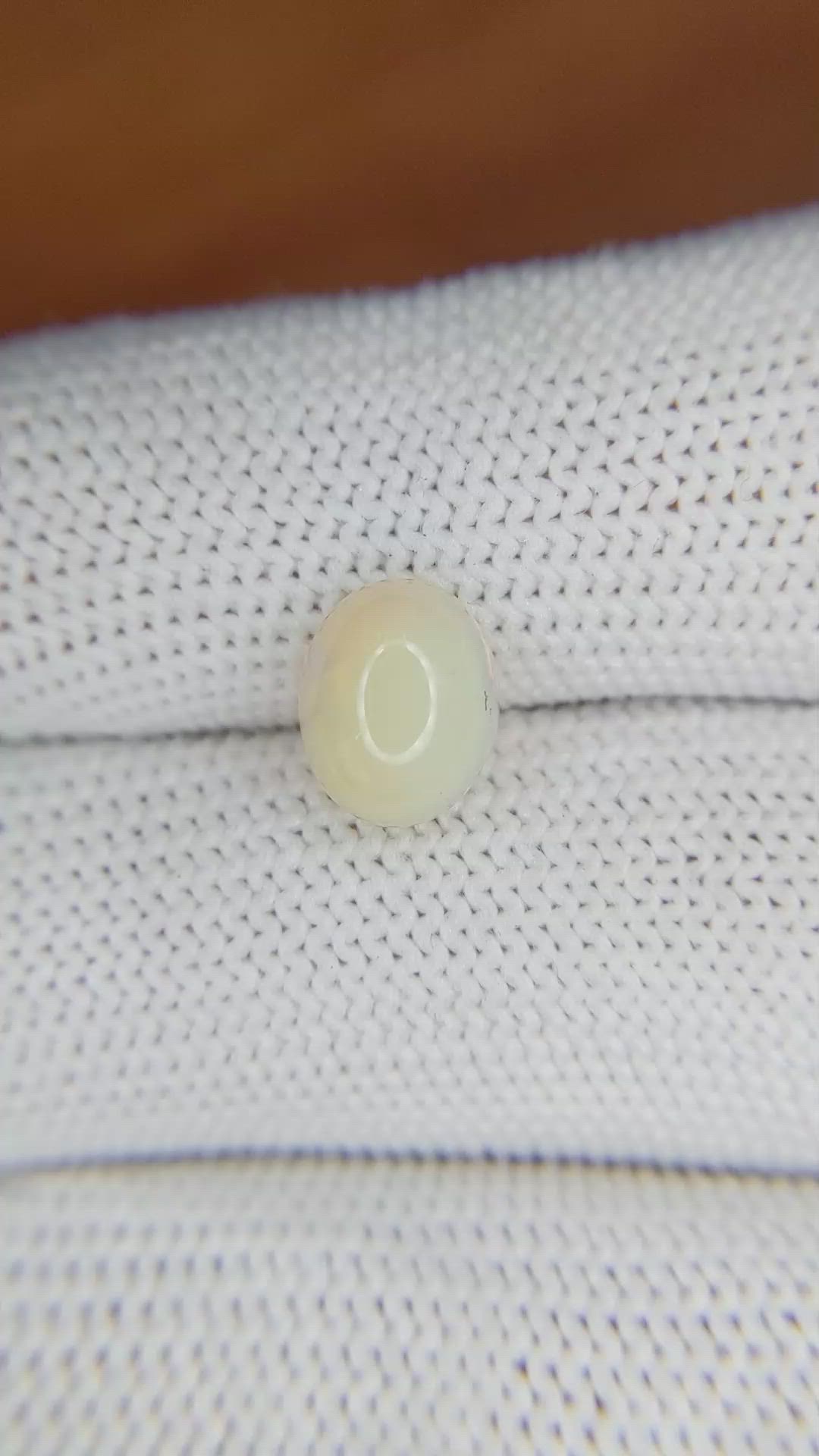 1.57 Ct. Cabochon White Opal from Australia Size Video