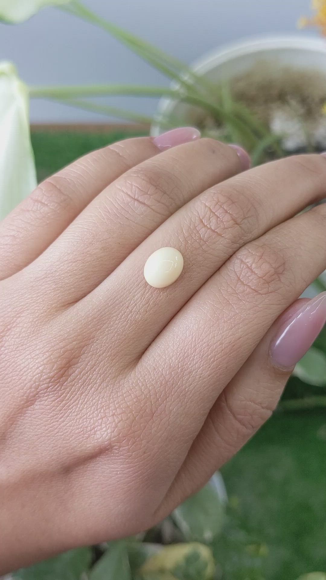 1.75 Ct. Cabochon White Opal from Australia Size Video