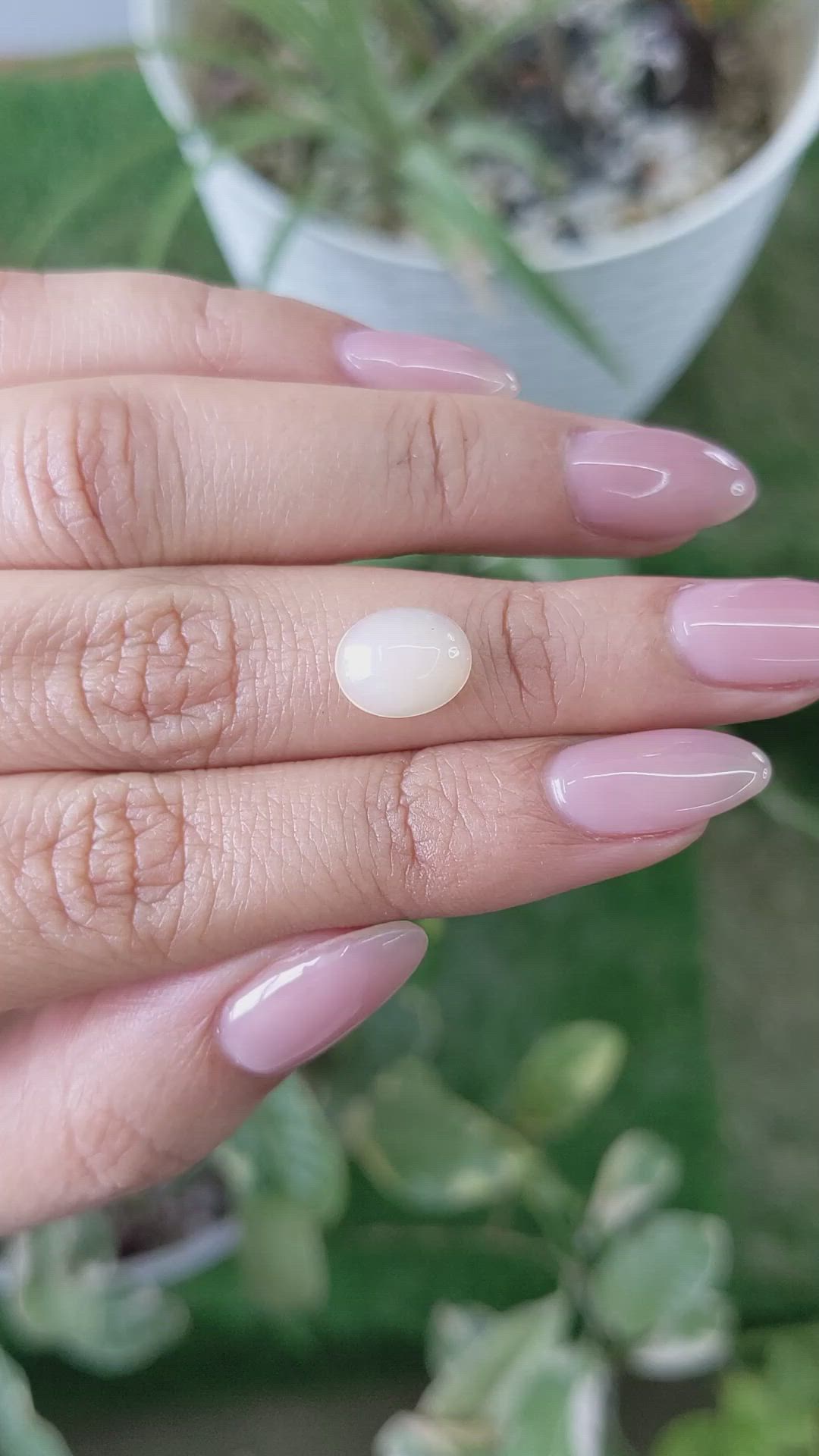 1.58 Ct. Cabochon White Opal from Australia Size Video