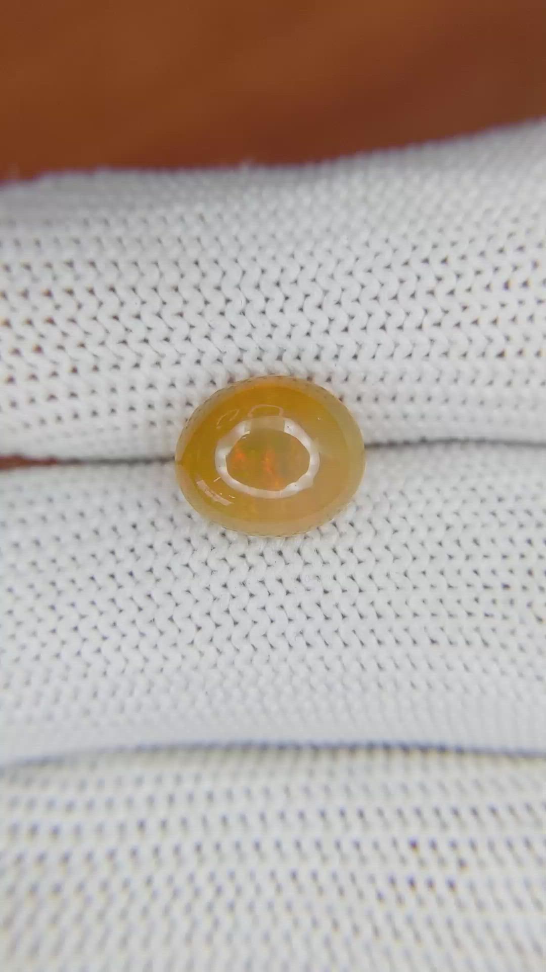 2.40 Ct. Cabochon Fire Opal from Australia Size Video