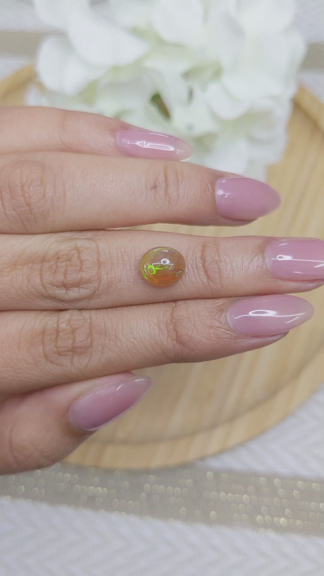 1.83 Ct. Cabochon Fire Opal from Australia Size Video