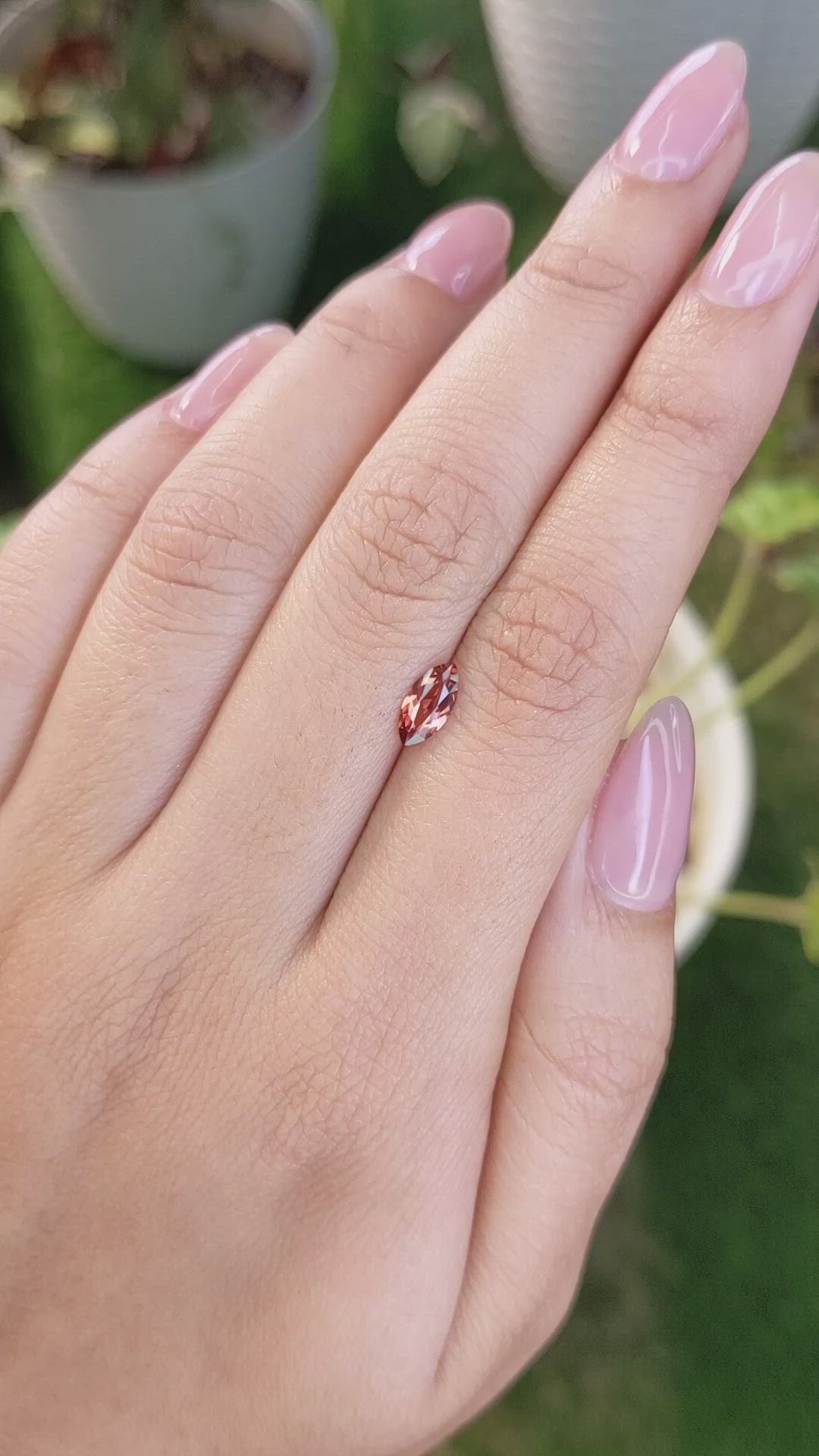 0.68 Ct. Almandine Garnet from Ceylon (Sri Lanka) Size Video