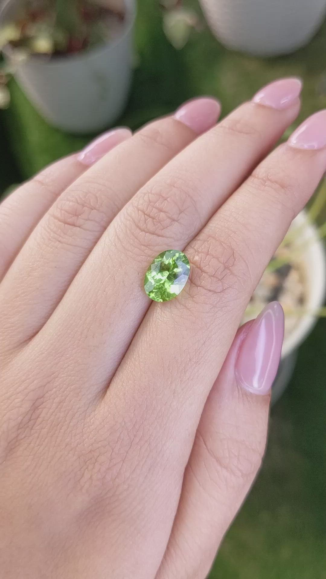 2.81 Ct. Peridot from Ceylon (Sri Lanka) Size Video