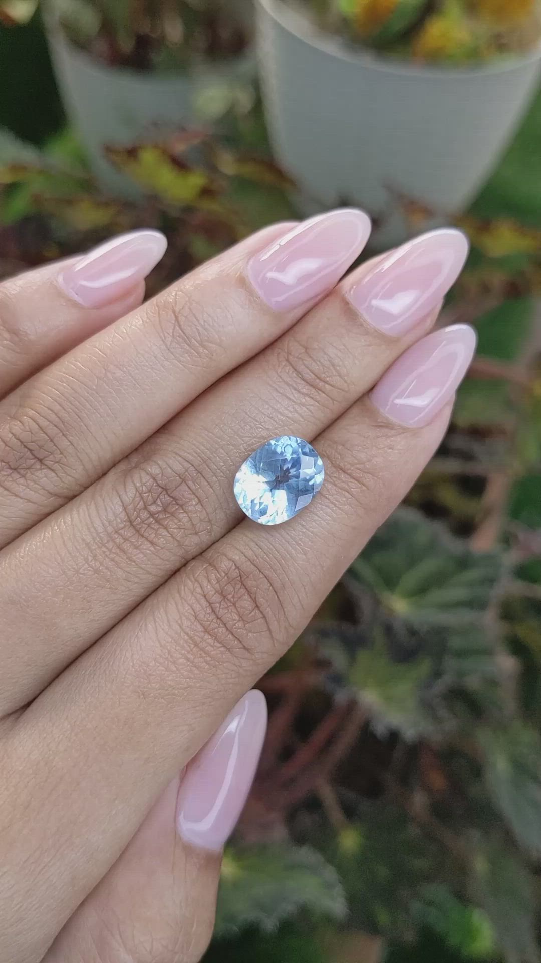 4.23 Ct. Aquamarine from Ceylon (Sri Lanka) Size Video
