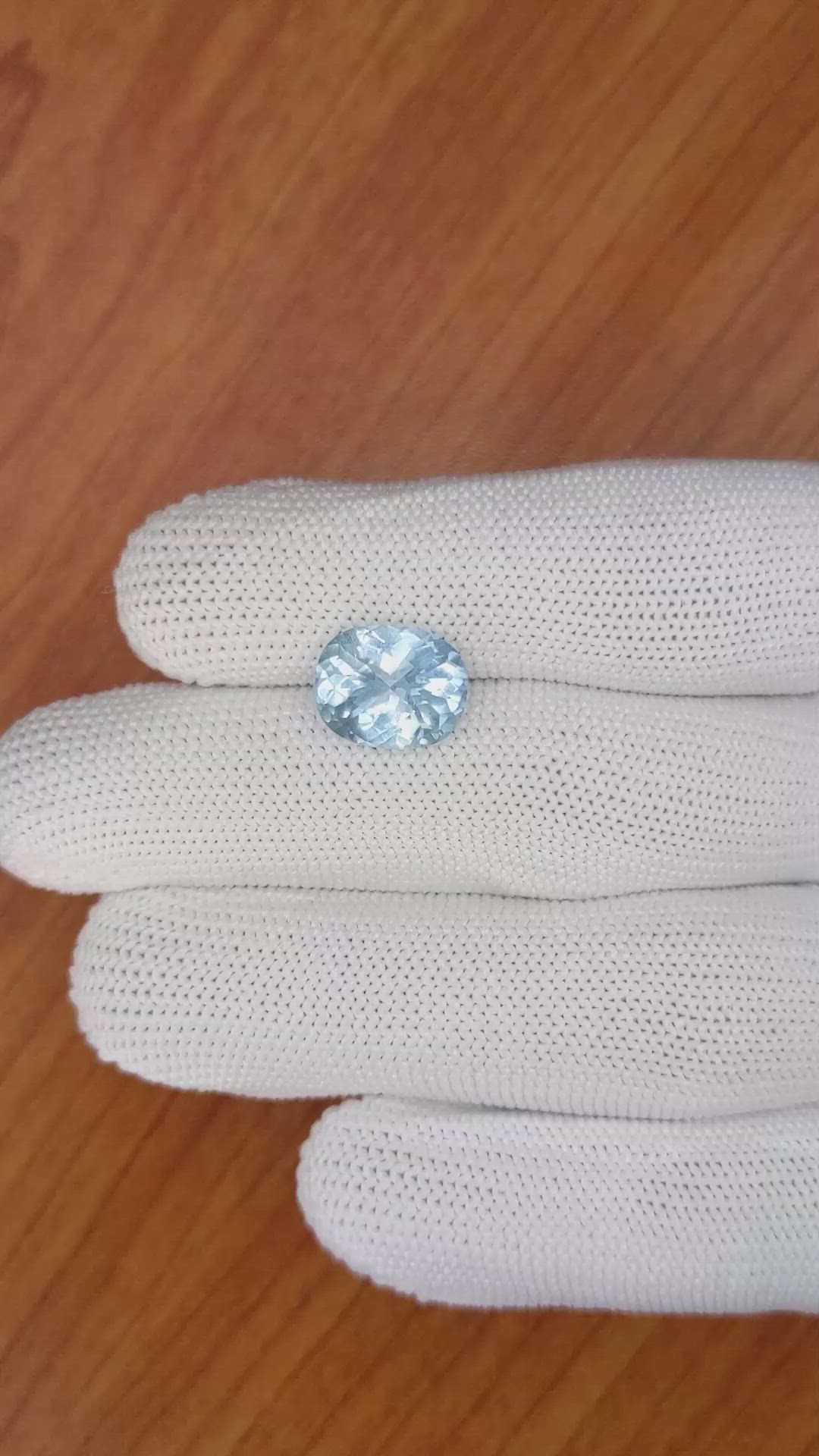 4.23 Ct. Aquamarine from Ceylon (Sri Lanka) Size Video