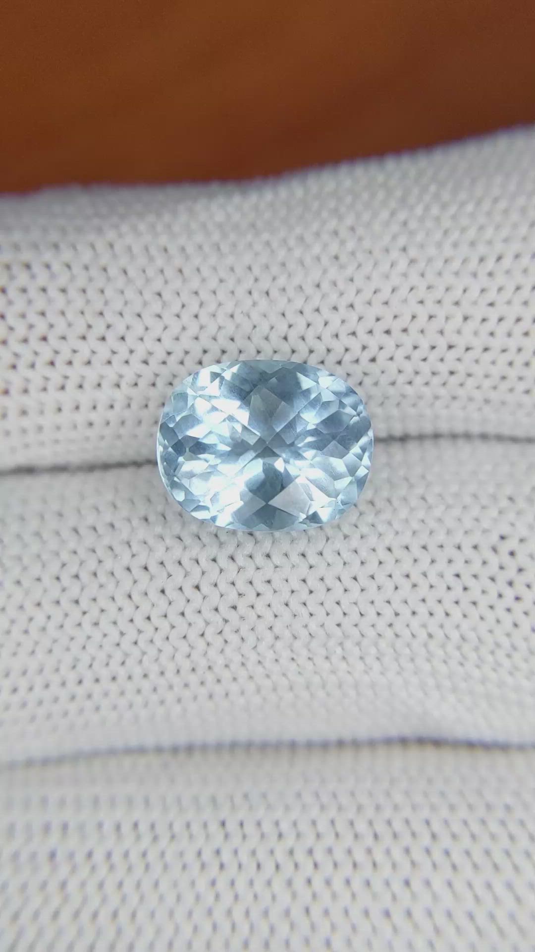 4.23 Ct. Aquamarine from Ceylon (Sri Lanka) Size Video
