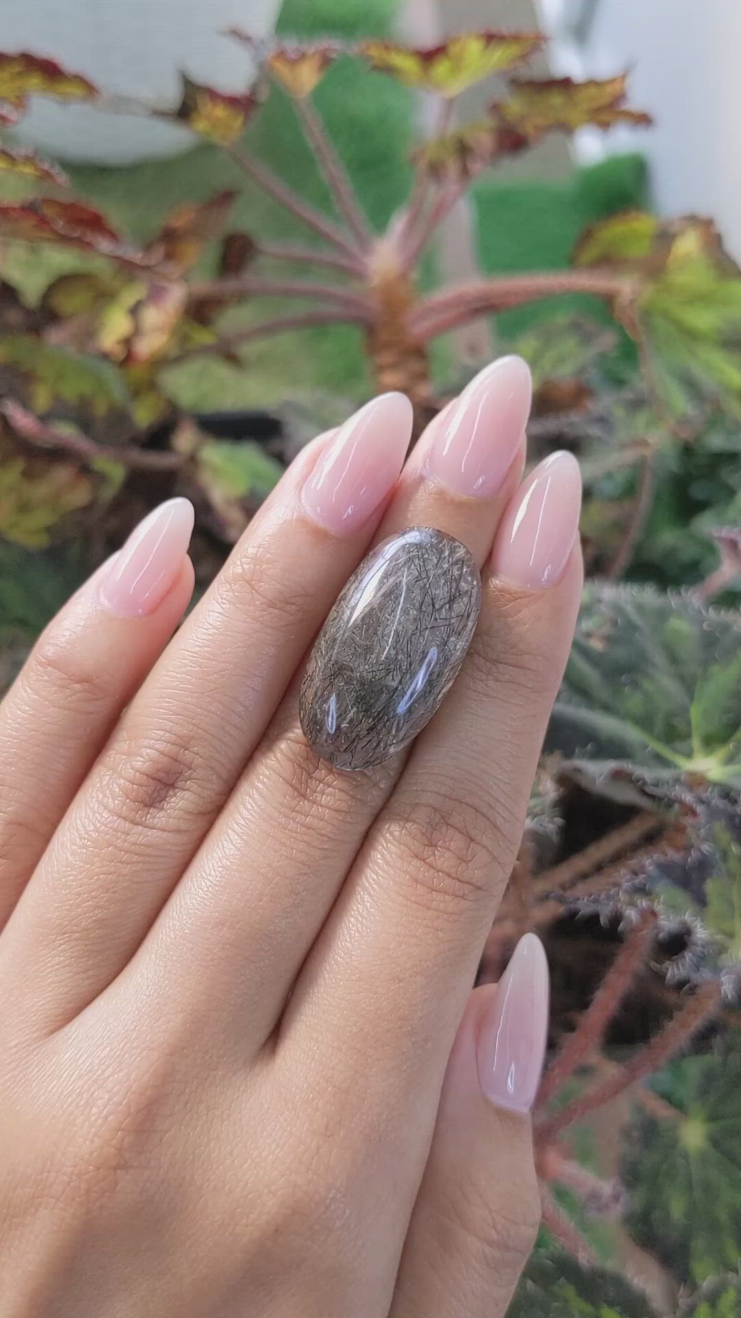 25.94 Ct. Cabochon Rutilated Quartz from Ceylon (Sri Lanka) Size Video