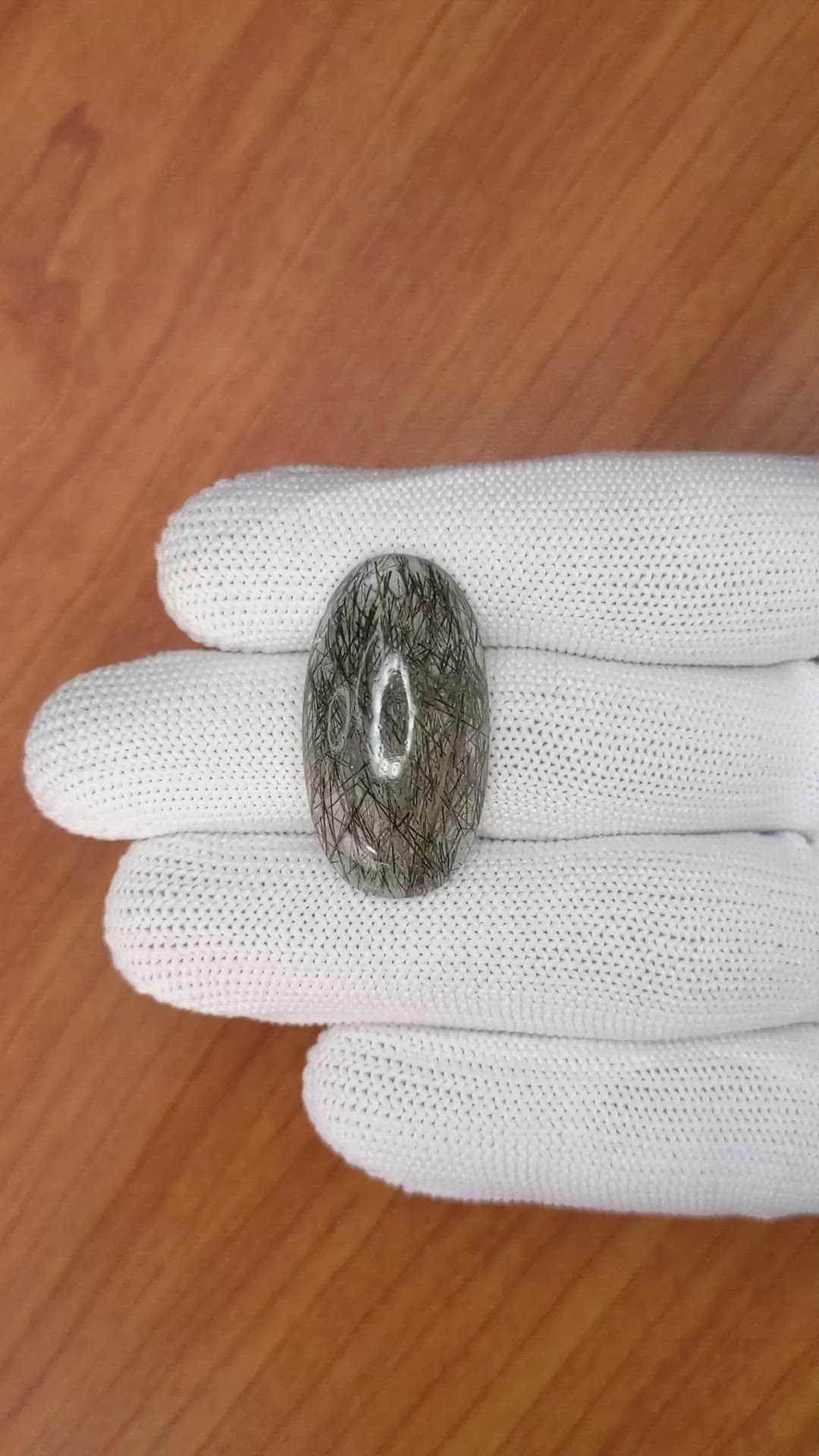 25.94 Ct. Cabochon Rutilated Quartz from Ceylon (Sri Lanka) Size Video