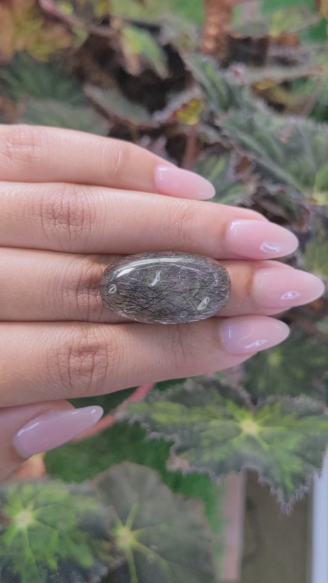 25.94 Ct. Cabochon Rutilated Quartz from Ceylon (Sri Lanka) Size Video