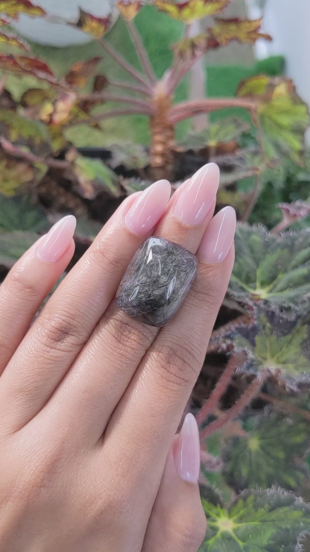 35.65 Ct. Cabochon Rutilated Quartz from Ceylon (Sri Lanka) Size Video