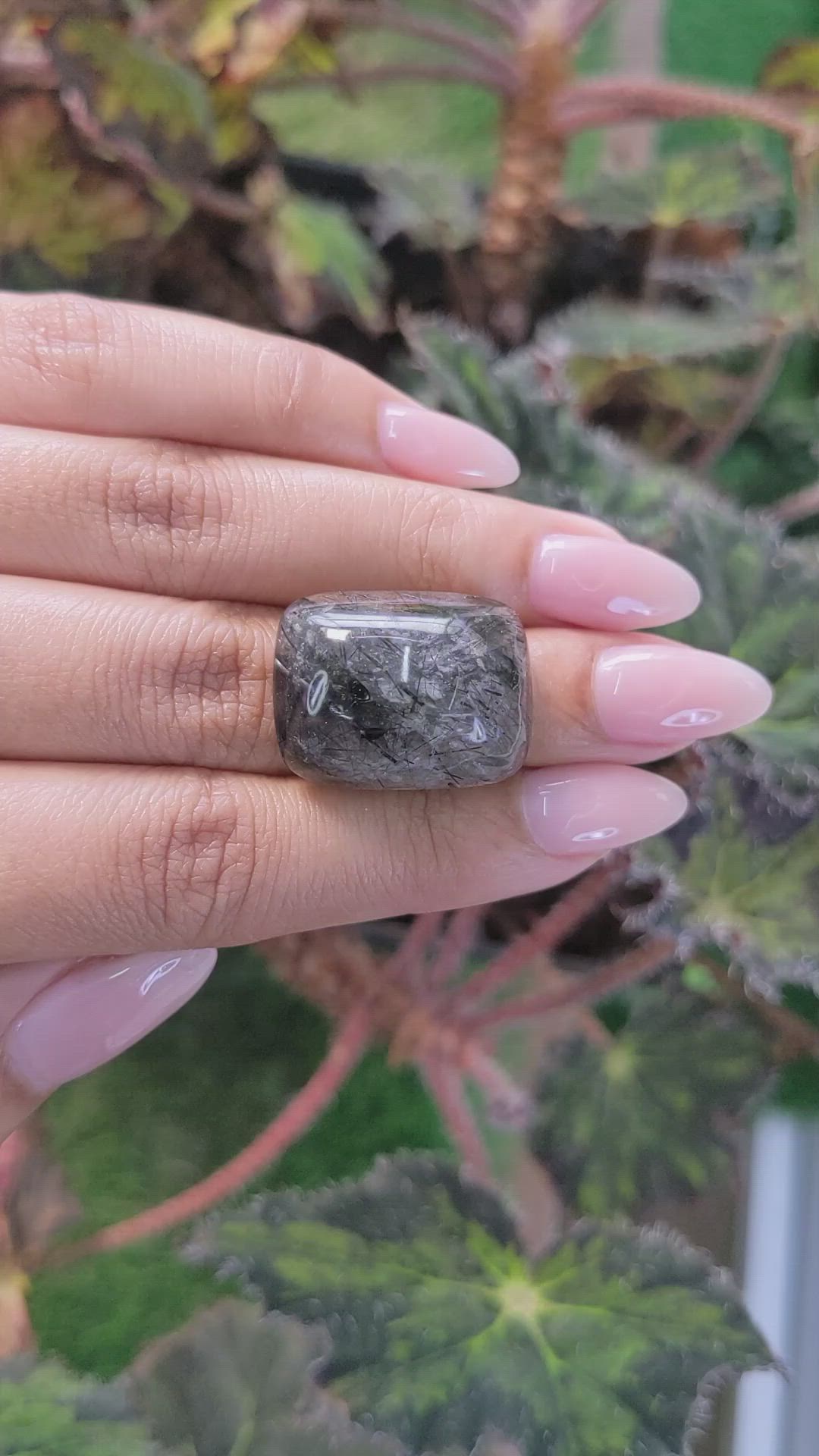 35.65 Ct. Cabochon Rutilated Quartz from Ceylon (Sri Lanka) Size Video