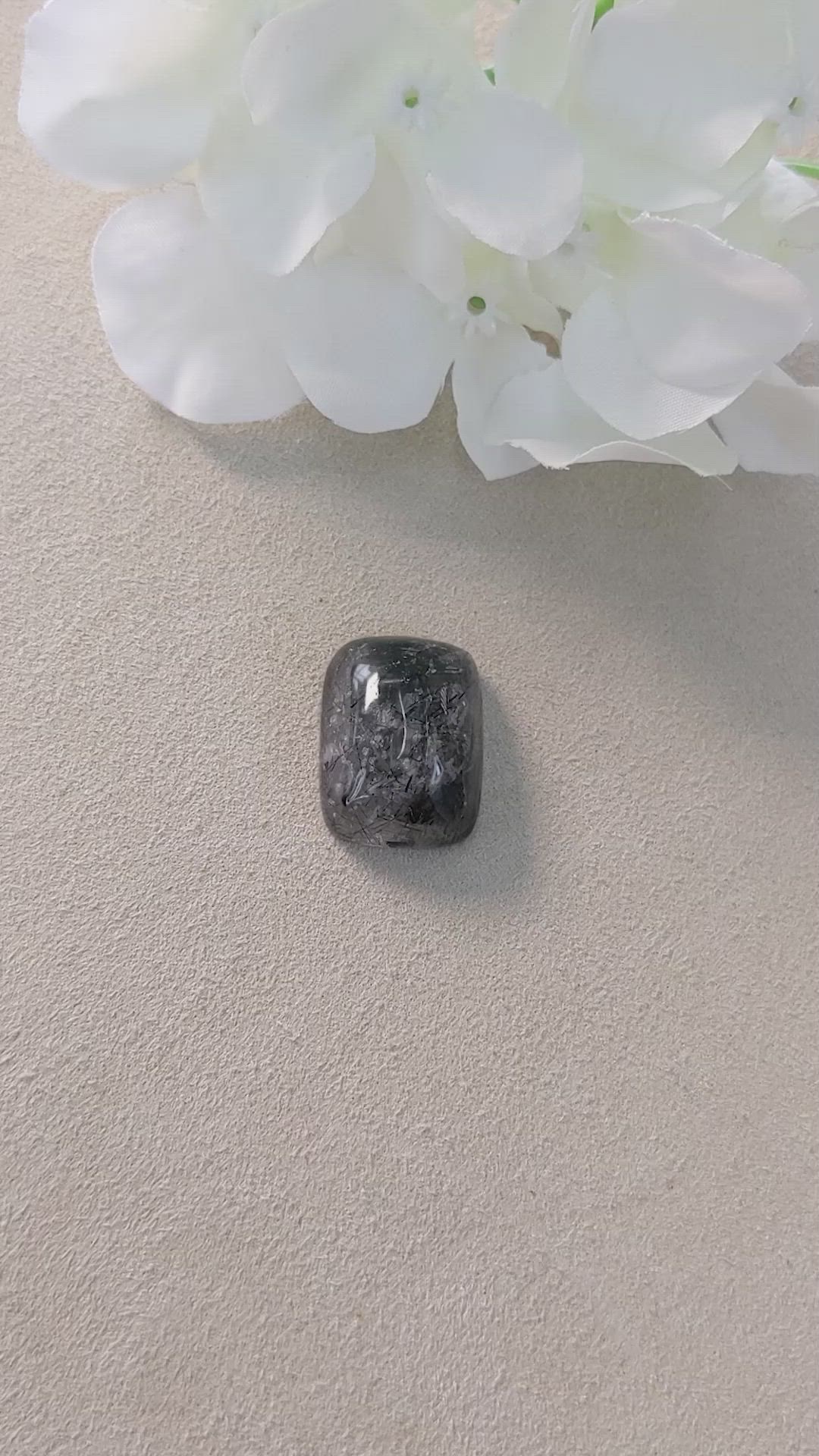 35.65 Ct. Cabochon Rutilated Quartz from Ceylon (Sri Lanka) Size Video