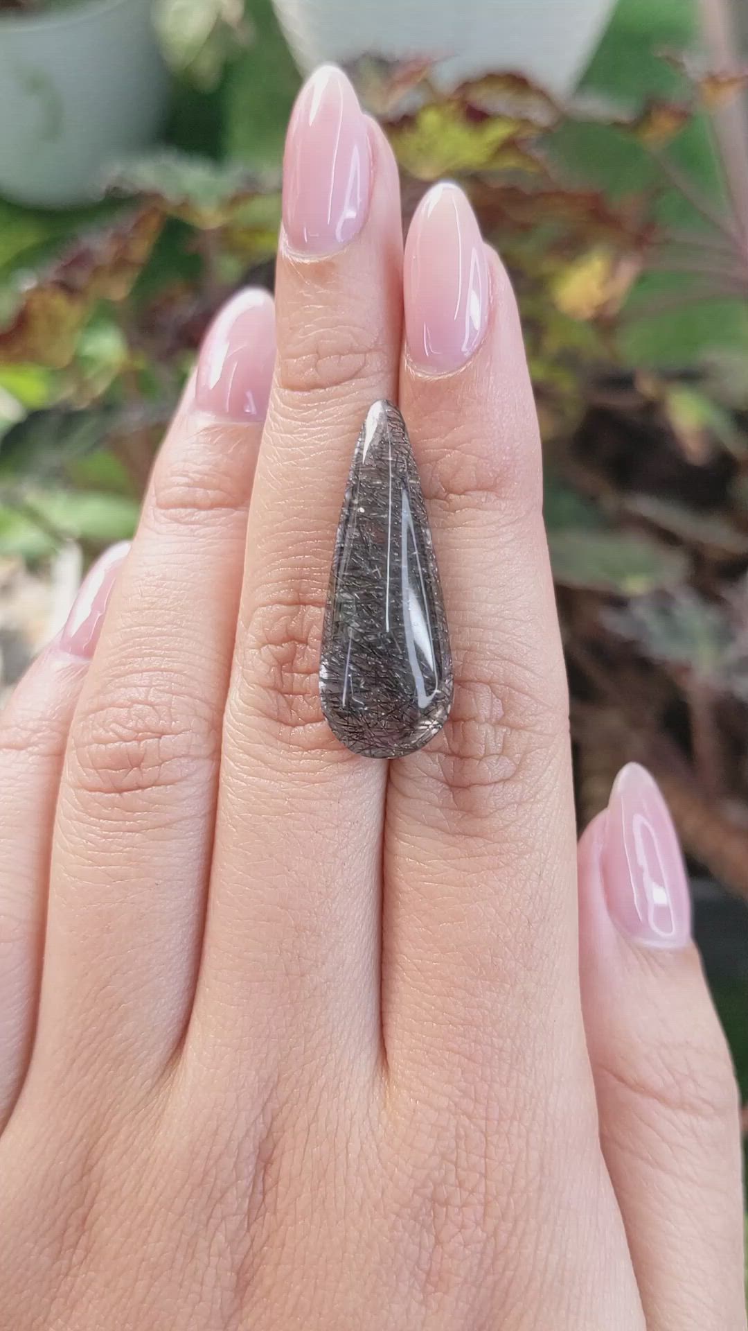 17.07 Ct. Cabochon Rutilated Quartz from Ceylon (Sri Lanka) Size Video