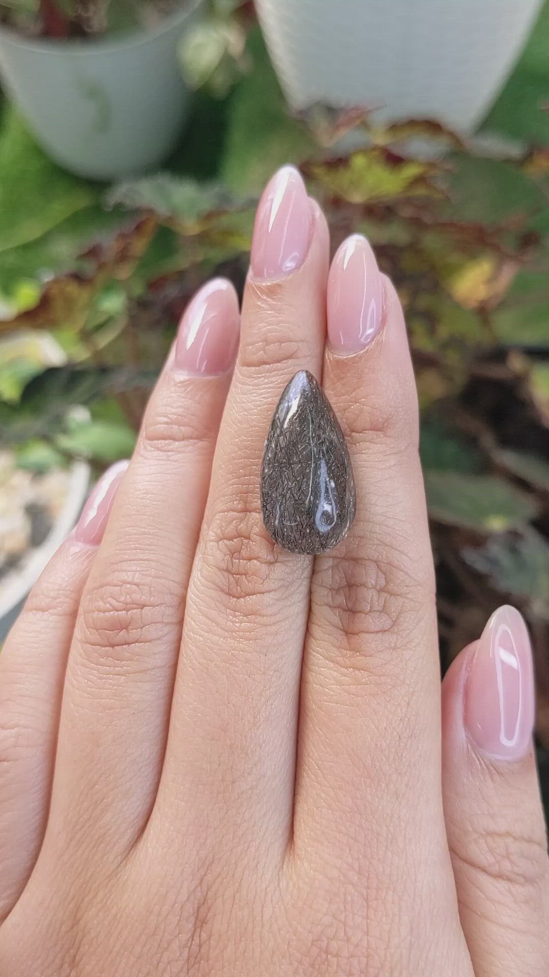 16.29 Ct. Cabochon Rutilated Quartz from Ceylon (Sri Lanka) Size Video