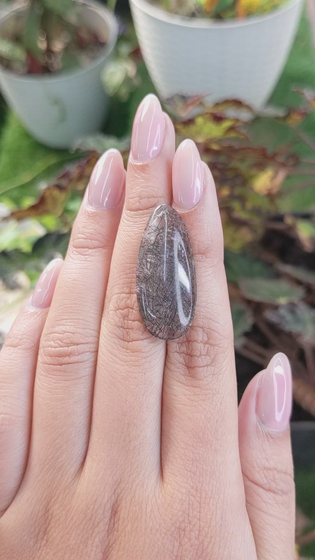 18.63 Ct. Cabochon Rutilated Quartz from Ceylon (Sri Lanka) Size Video