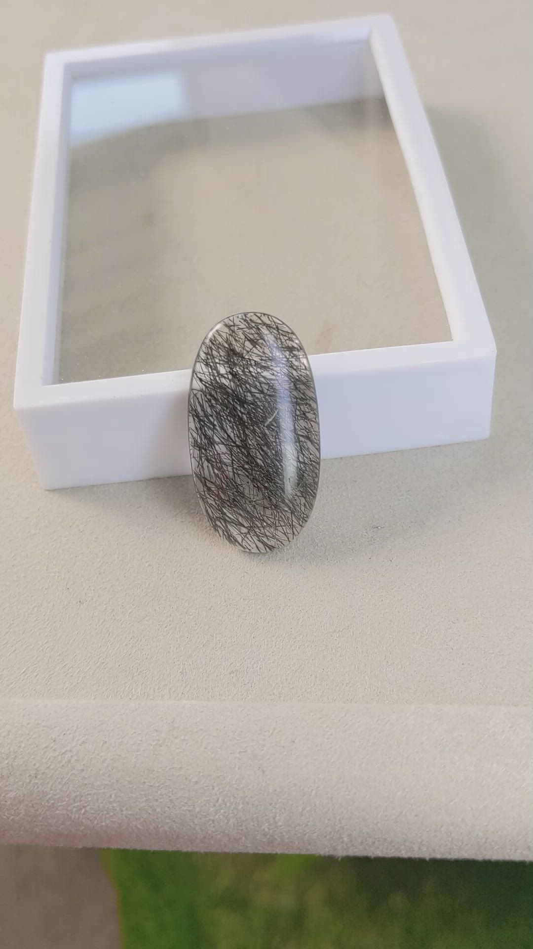 63.71 Ct. Cabochon Rutilated Quartz from Ceylon (Sri Lanka) Size Video