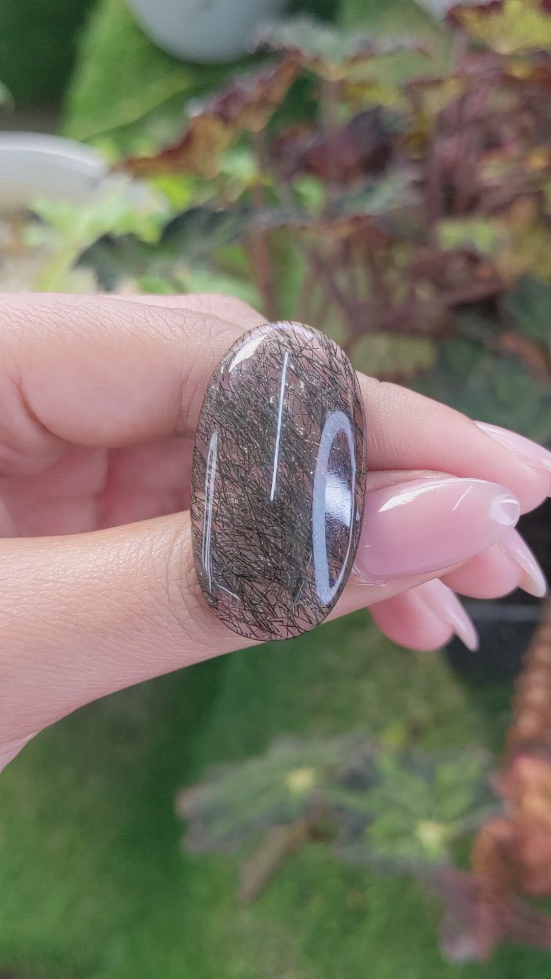 63.71 Ct. Cabochon Rutilated Quartz from Ceylon (Sri Lanka) Size Video