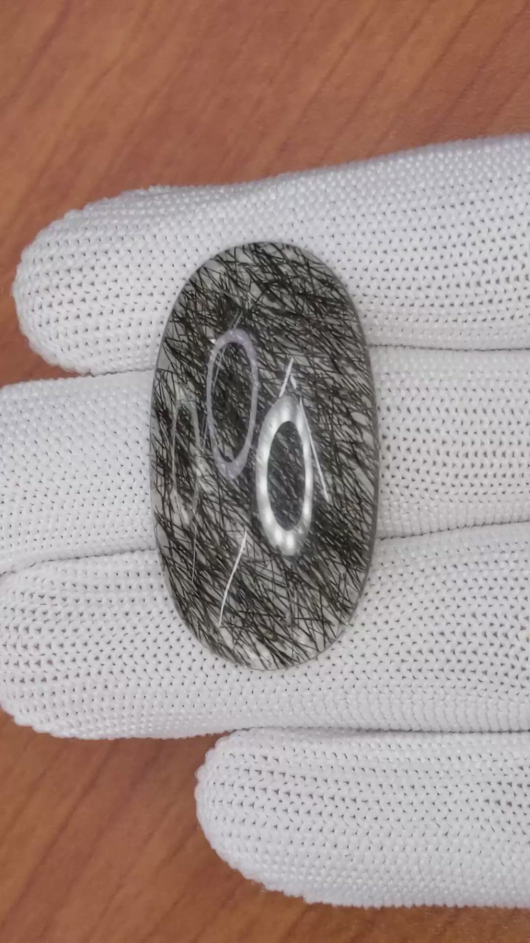 63.71 Ct. Cabochon Rutilated Quartz from Ceylon (Sri Lanka) Size Video