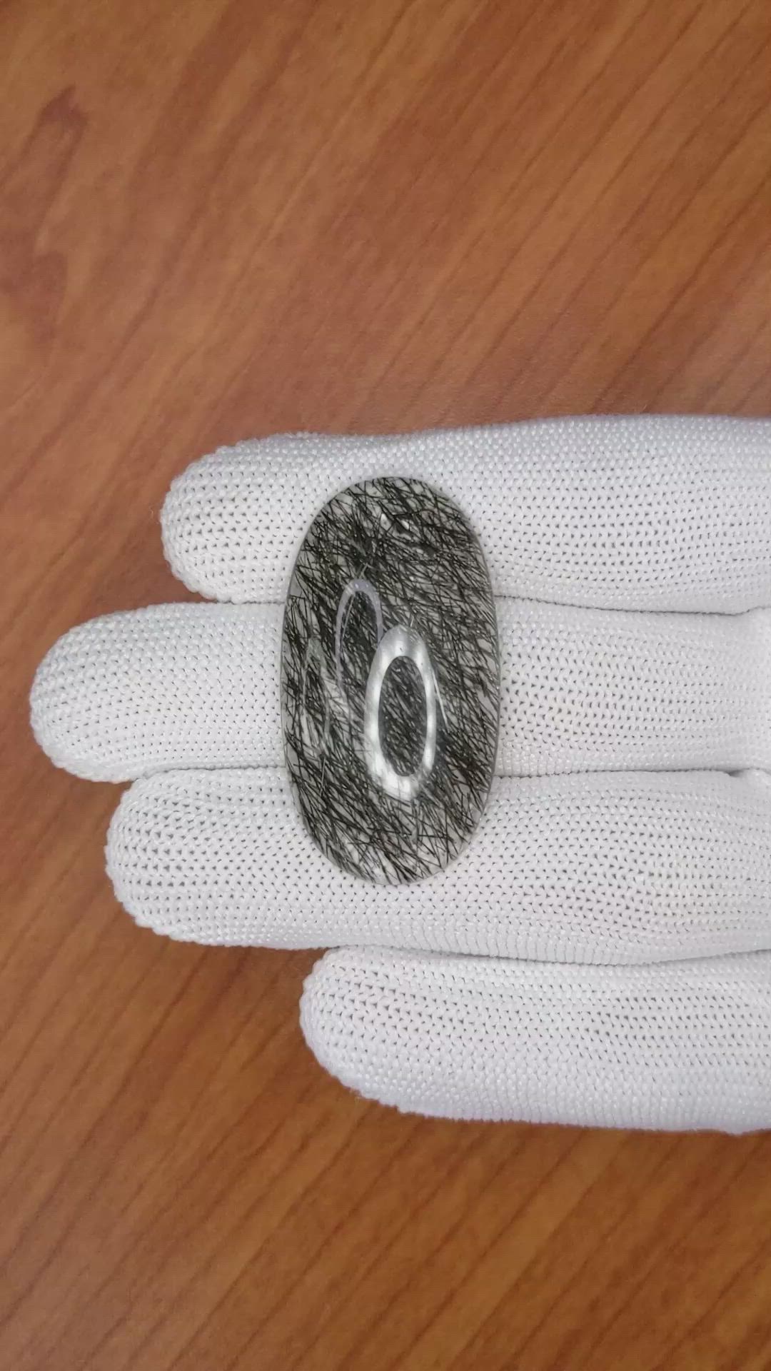 63.71 Ct. Cabochon Rutilated Quartz from Ceylon (Sri Lanka) Size Video