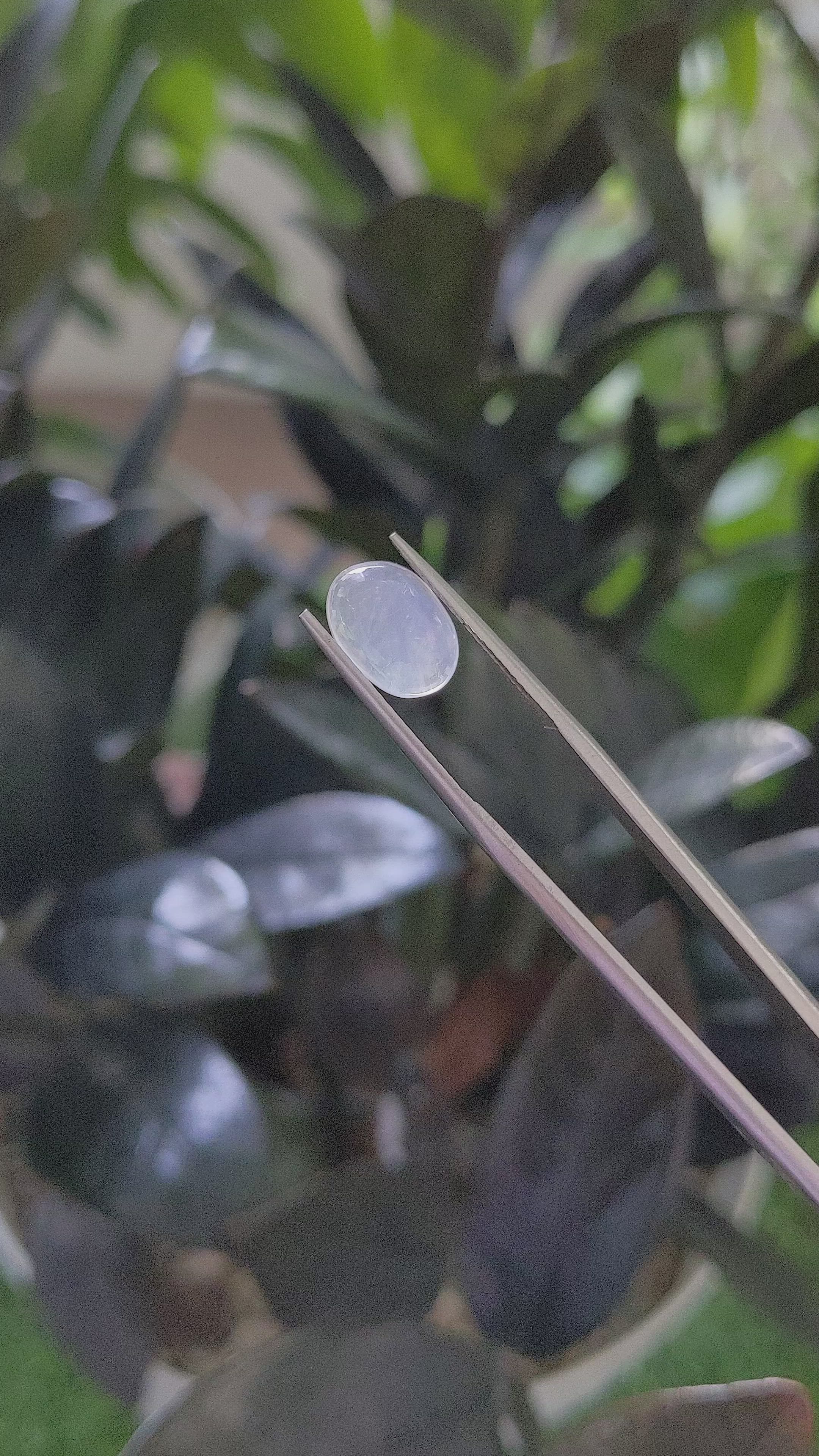 2.82 Ct. White Cabochon Moonstone from Ceylon (Sri Lanka) Size Video
