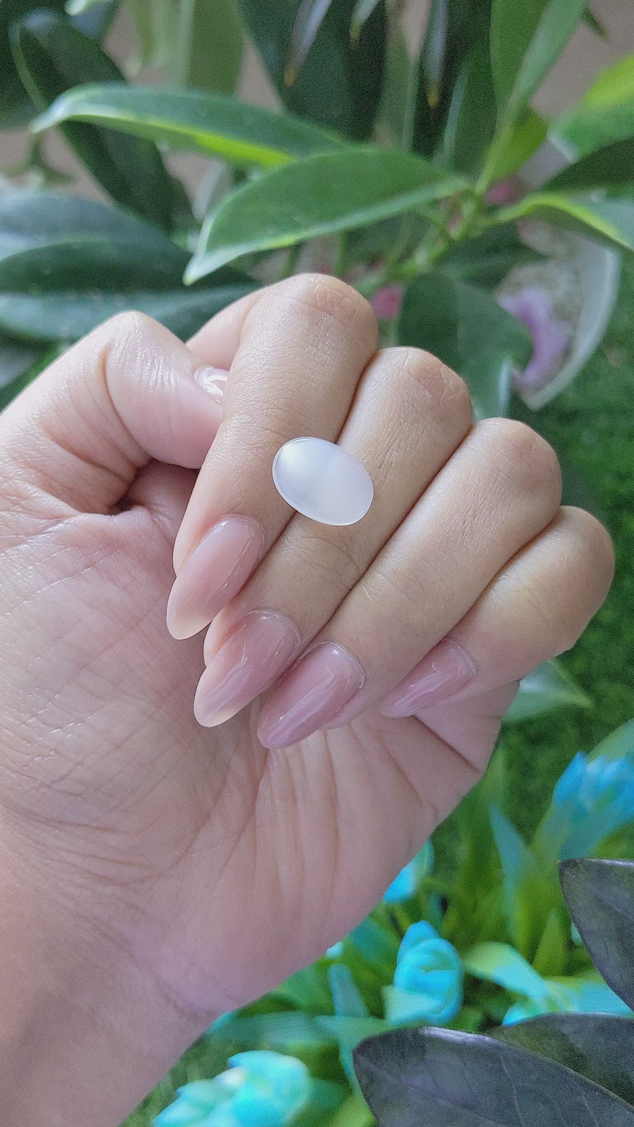 3.39 Ct. Cabochon Moonstone from Ceylon (Sri Lanka) Size Video