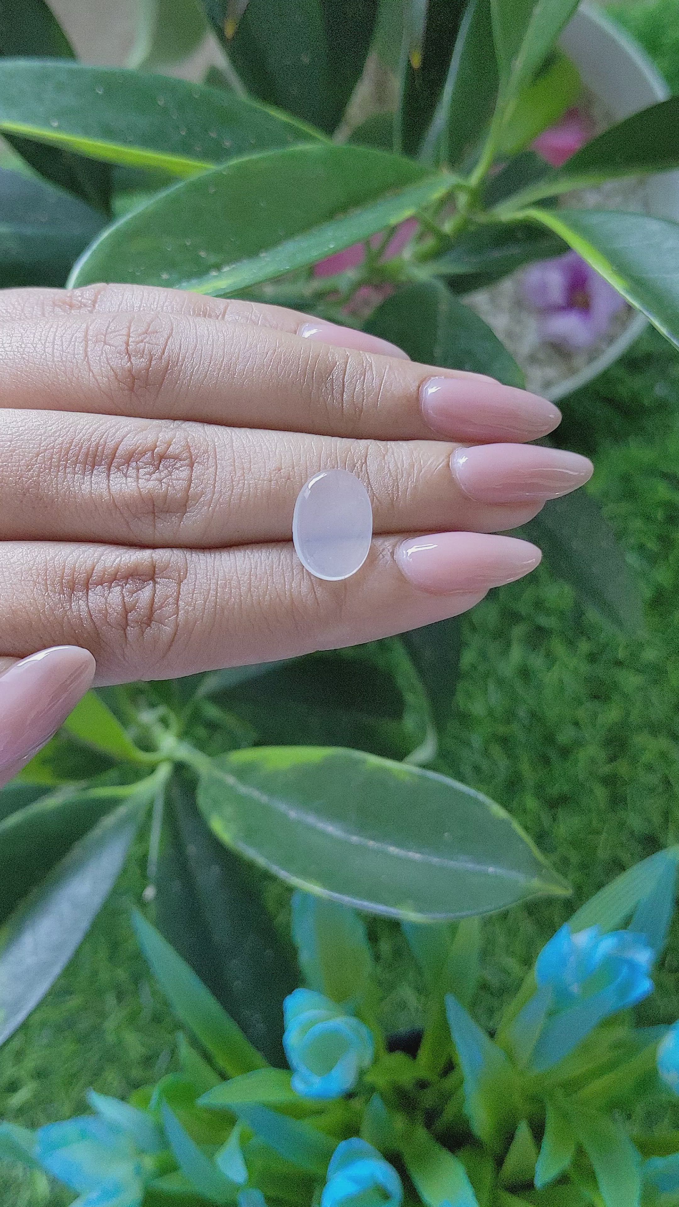 3.39 Ct. Cabochon Moonstone from Ceylon (Sri Lanka) Size Video