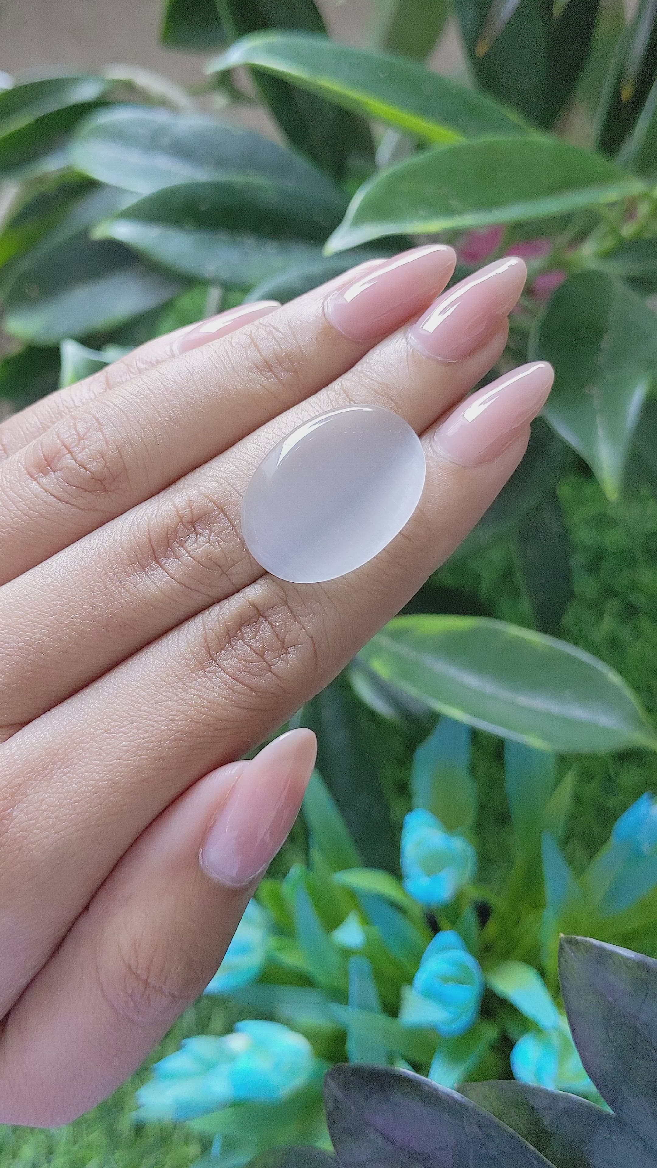 16.05 Ct. White Cabochon Moonstone from Ceylon (Sri Lanka) Size Video