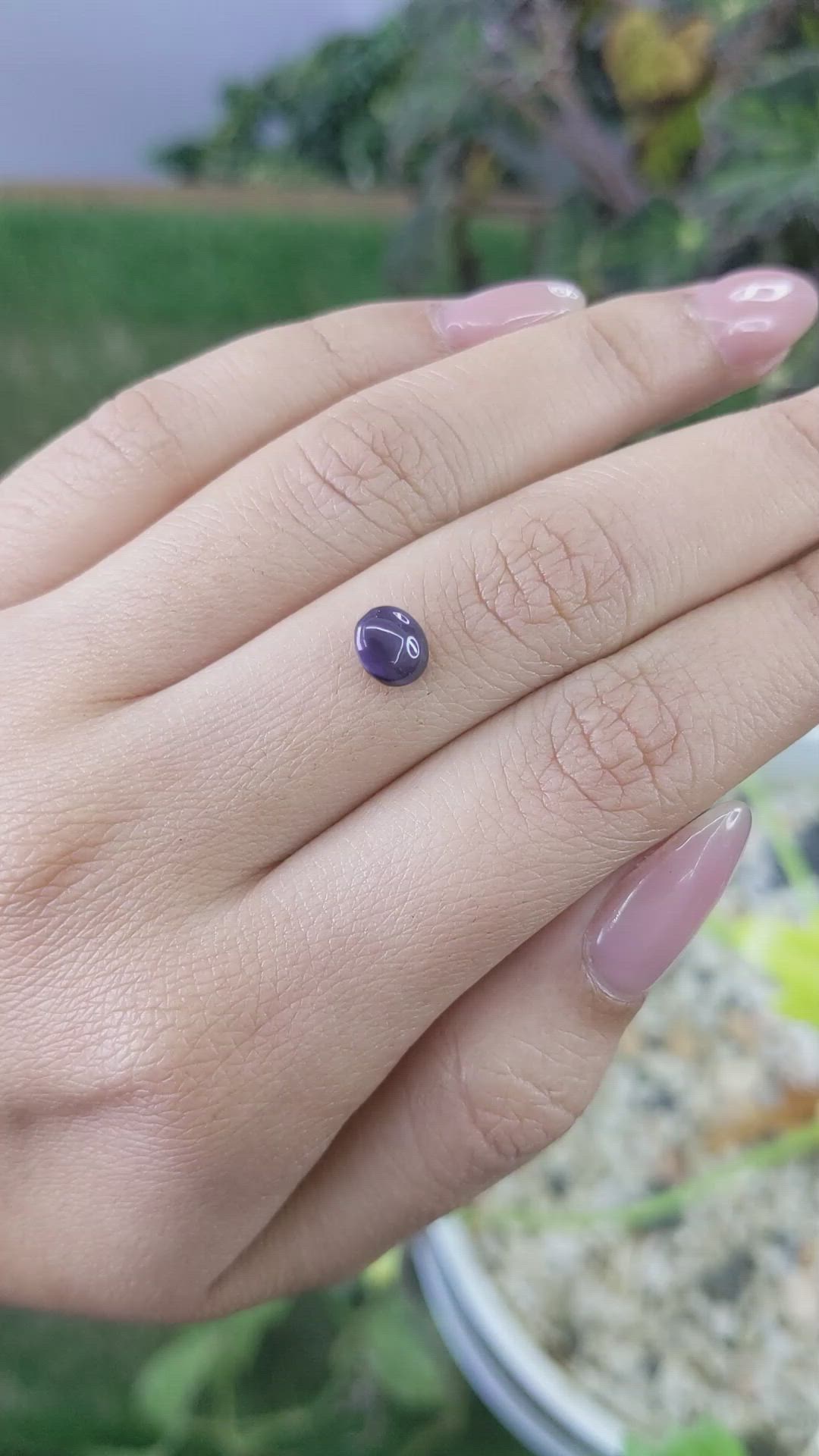 1.25 Ct. Purple Star Spinel from Ceylon (Sri Lanka) Size Video