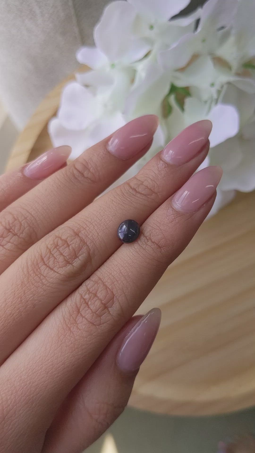 1.25 Ct. Purple Star Spinel from Ceylon (Sri Lanka) Size Video