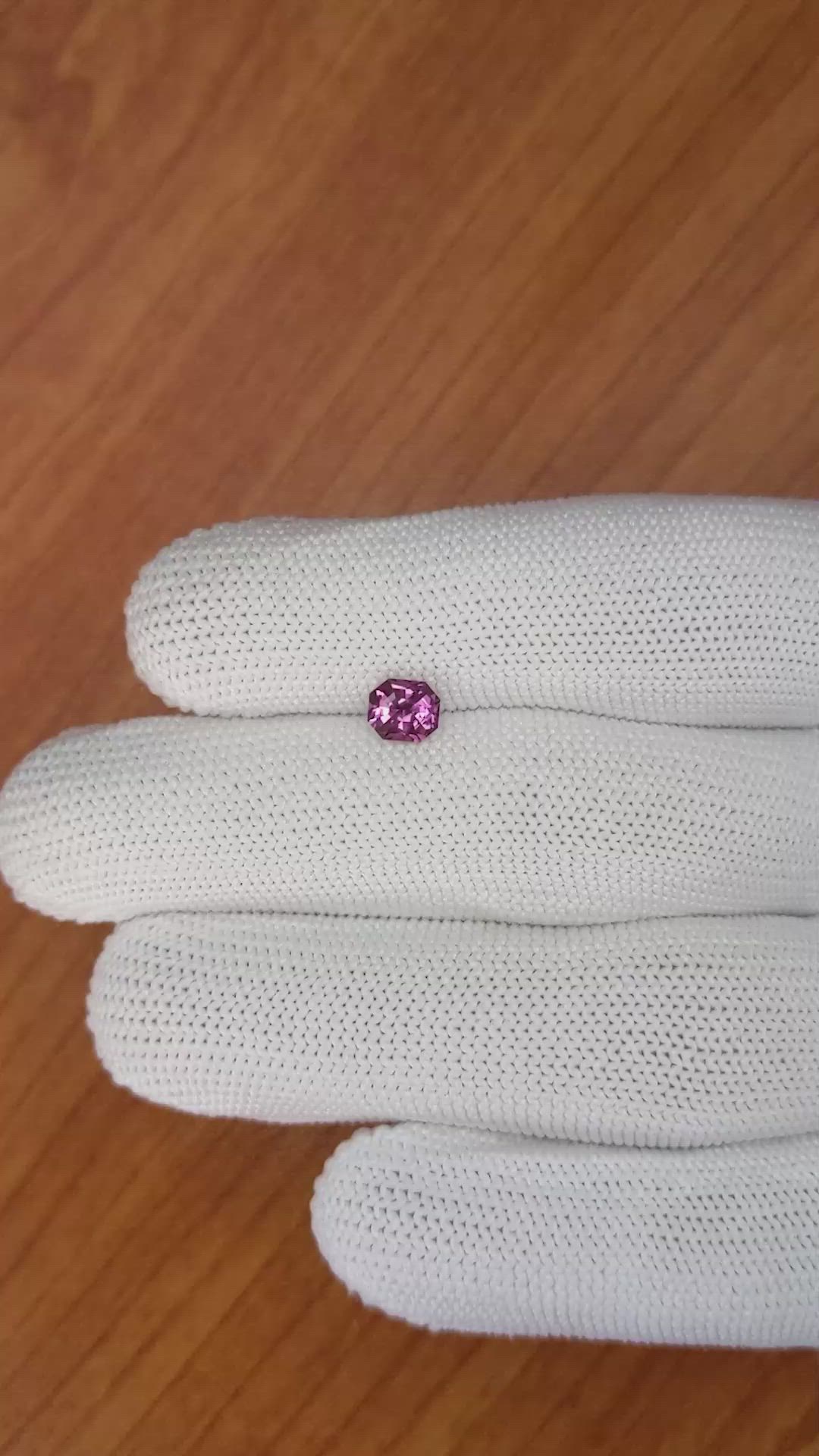 0.88 Ct. Rhodolite Garnet from Ceylon (Sri Lanka) Size Video