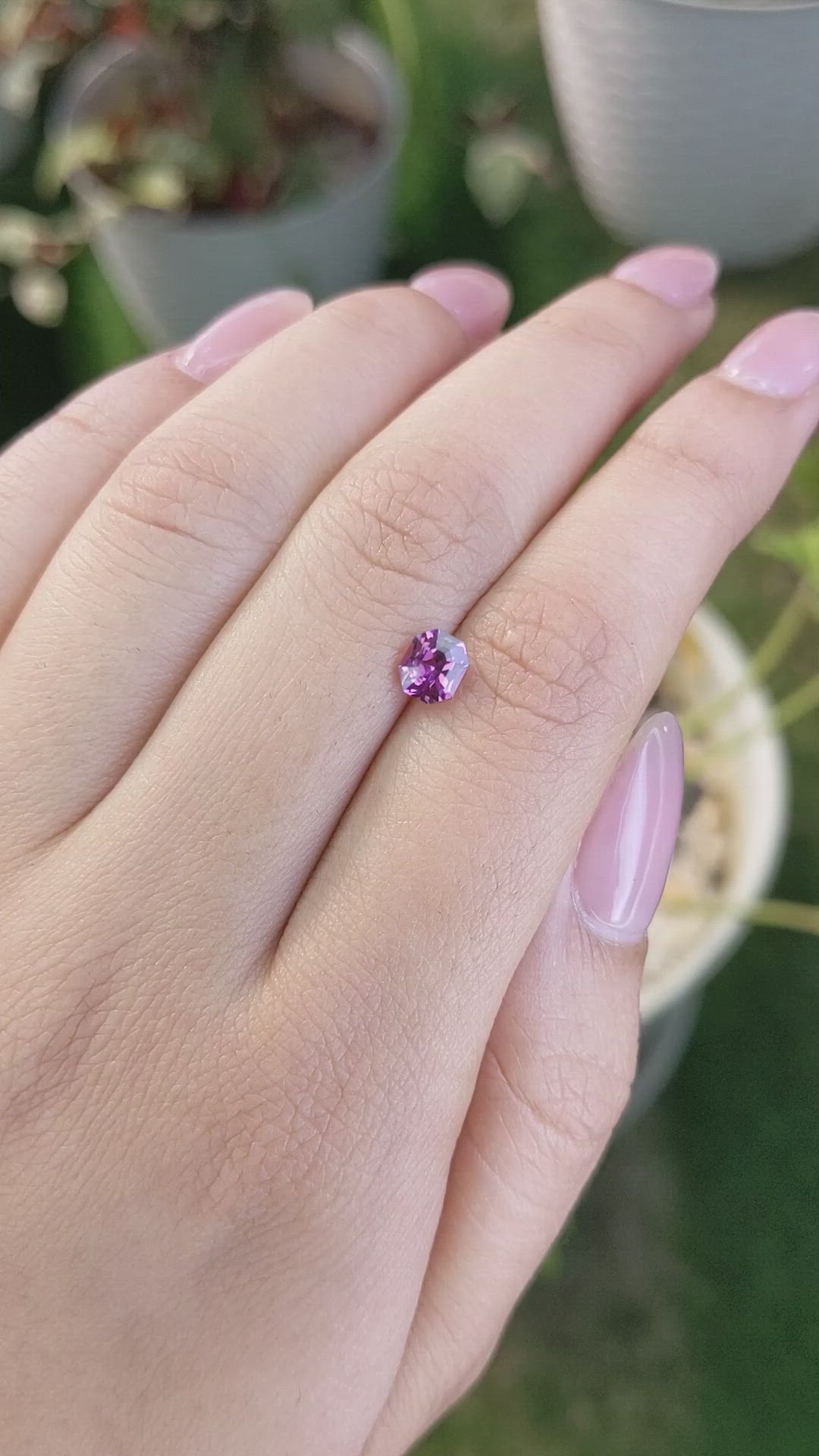 0.88 Ct. Rhodolite Garnet from Ceylon (Sri Lanka) Size Video