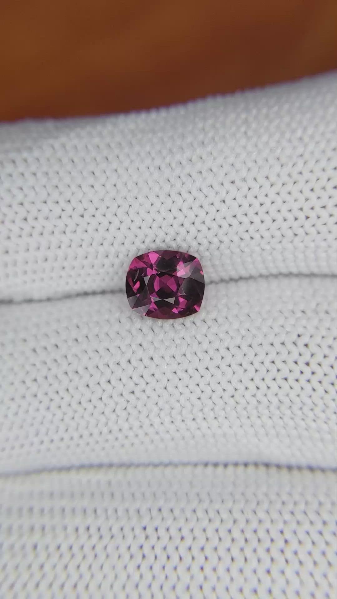 1.29 Ct. Rhodolite Garnet from Ceylon (Sri Lanka) Size Video