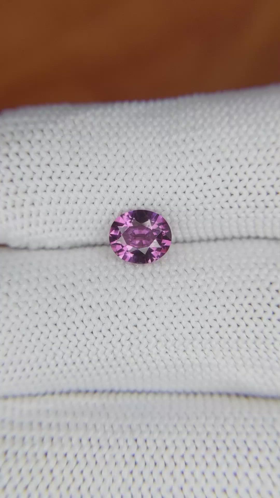0.99 Ct. Rhodolite Garnet from Ceylon (Sri Lanka) Size Video