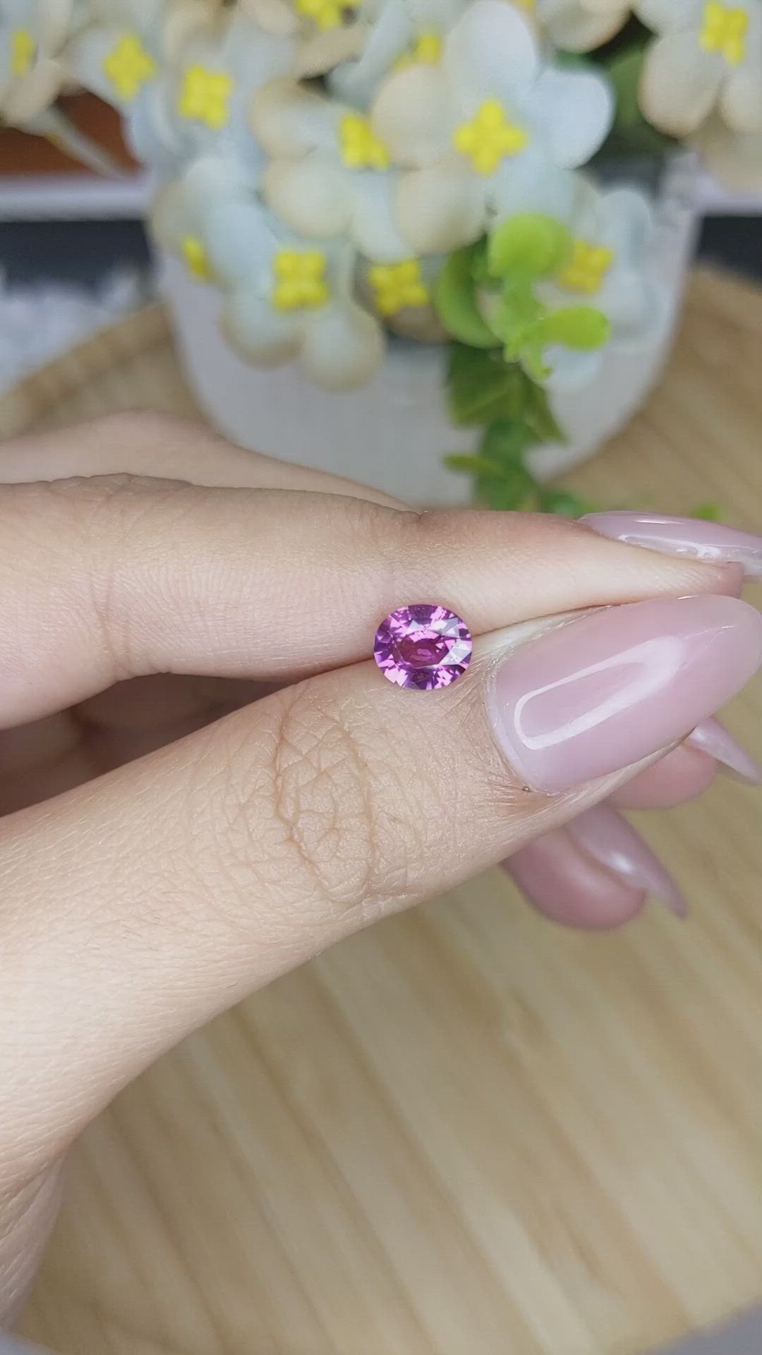 0.99 Ct. Rhodolite Garnet from Ceylon (Sri Lanka) Size Video