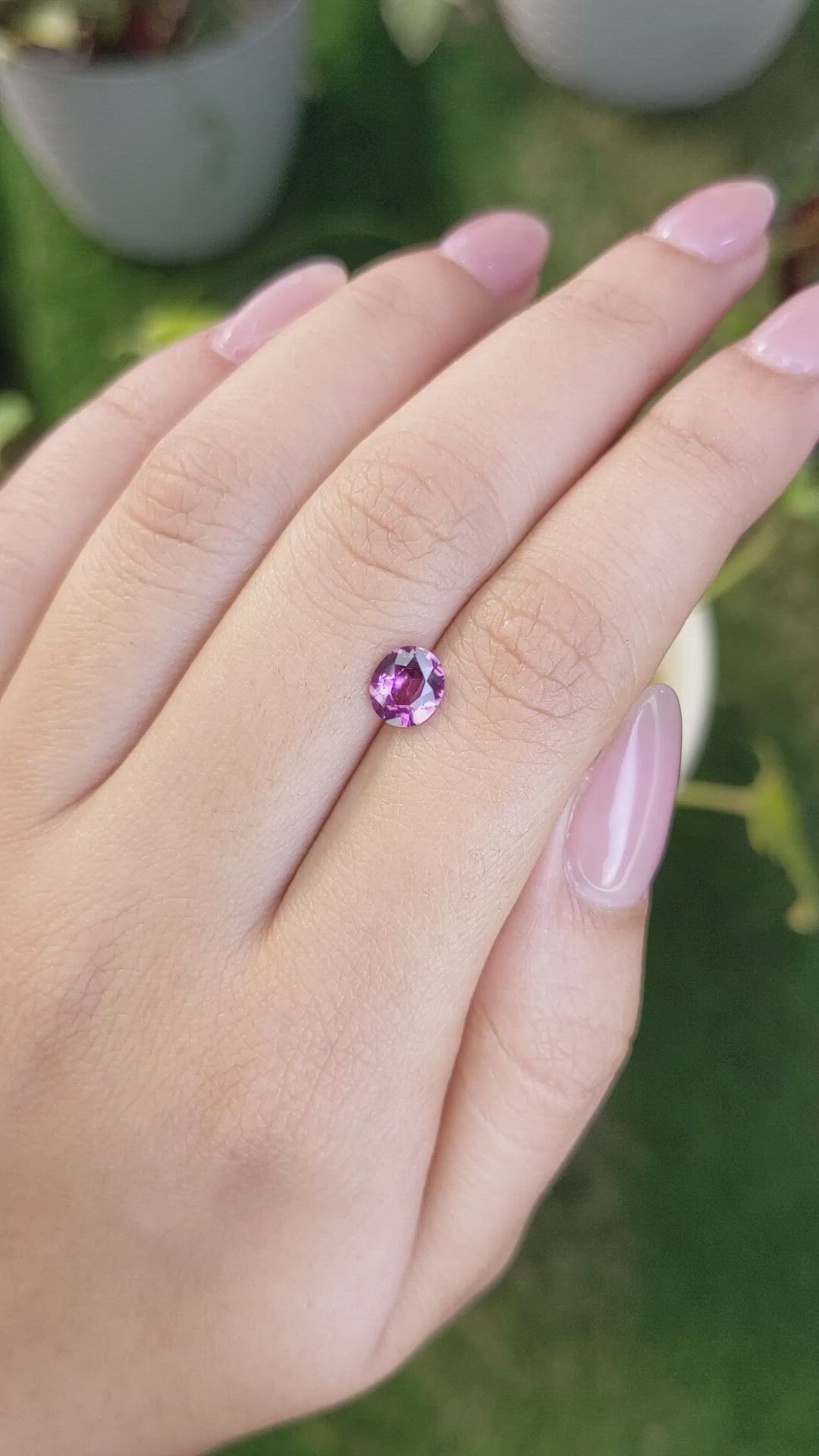 0.99 Ct. Rhodolite Garnet from Ceylon (Sri Lanka) Size Video