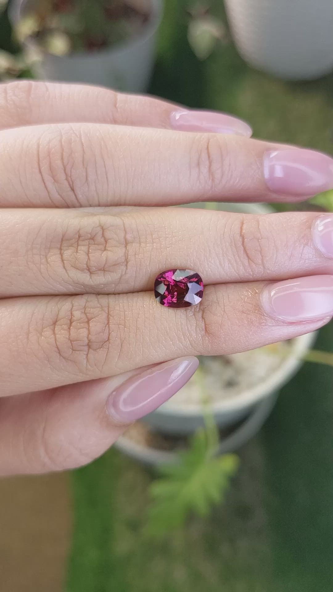 2.01 Ct. Rhodolite Garnet from Ceylon (Sri Lanka) Size Video