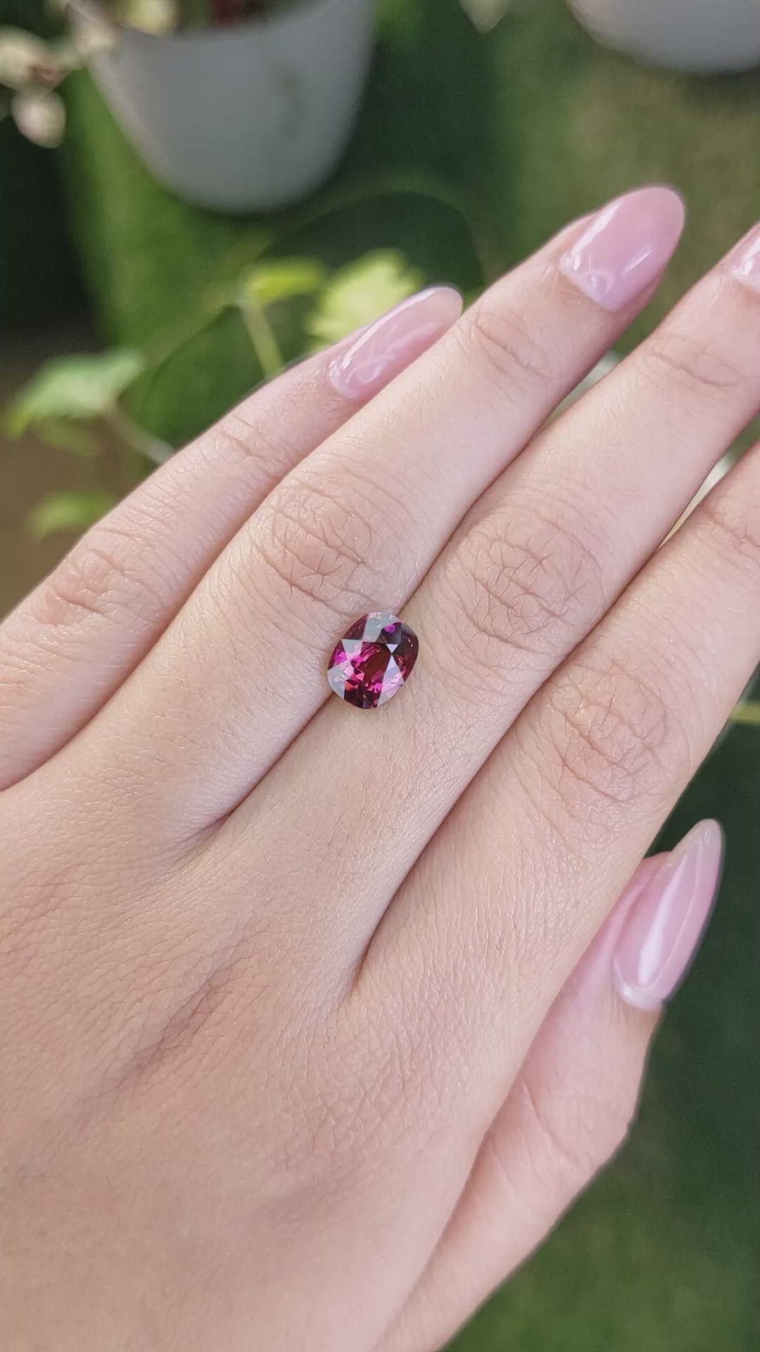 2.01 Ct. Rhodolite Garnet from Ceylon (Sri Lanka) Size Video