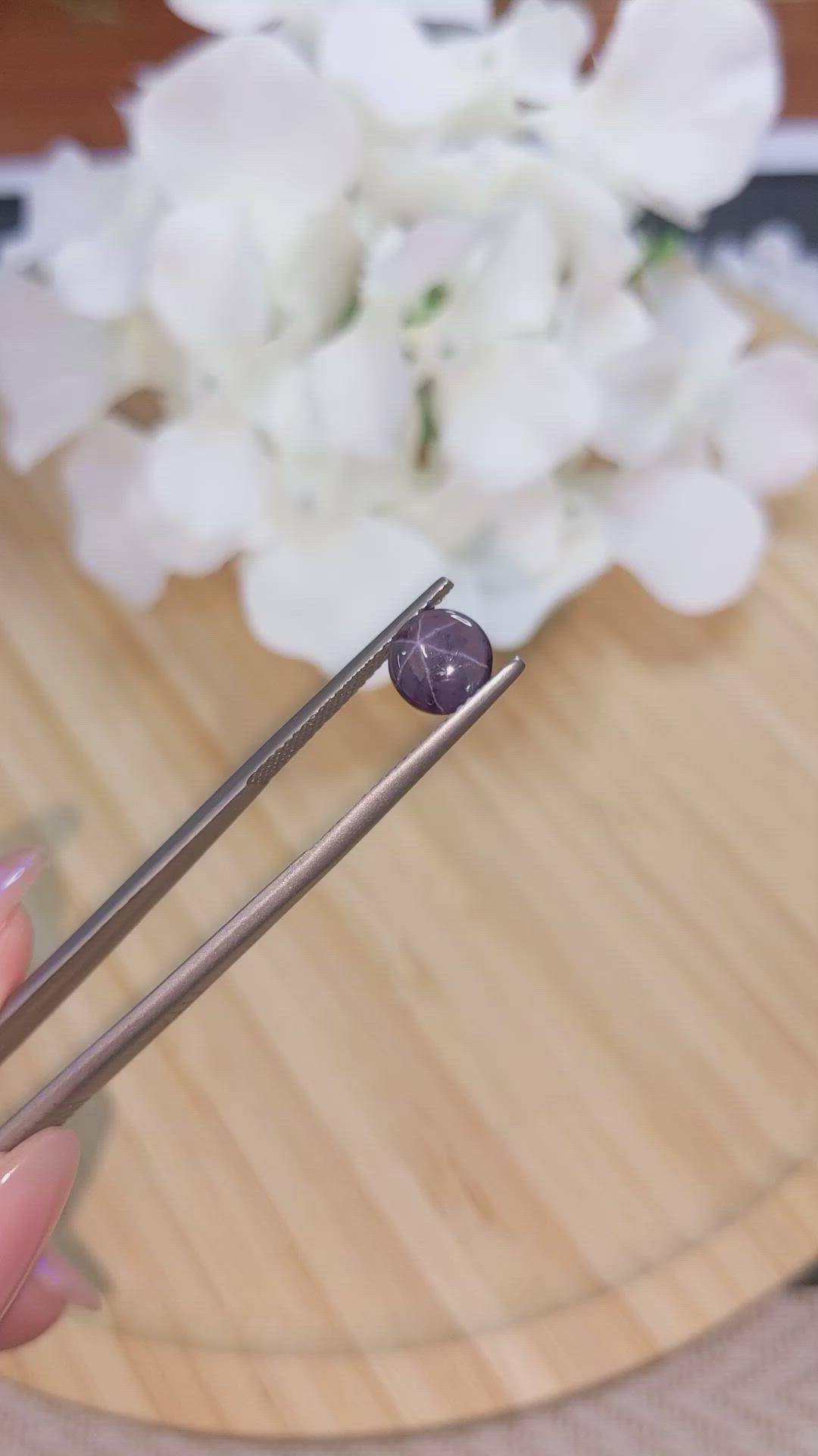 2.70 Ct. Purple Star Spinel from Ceylon (Sri Lanka) Size Video