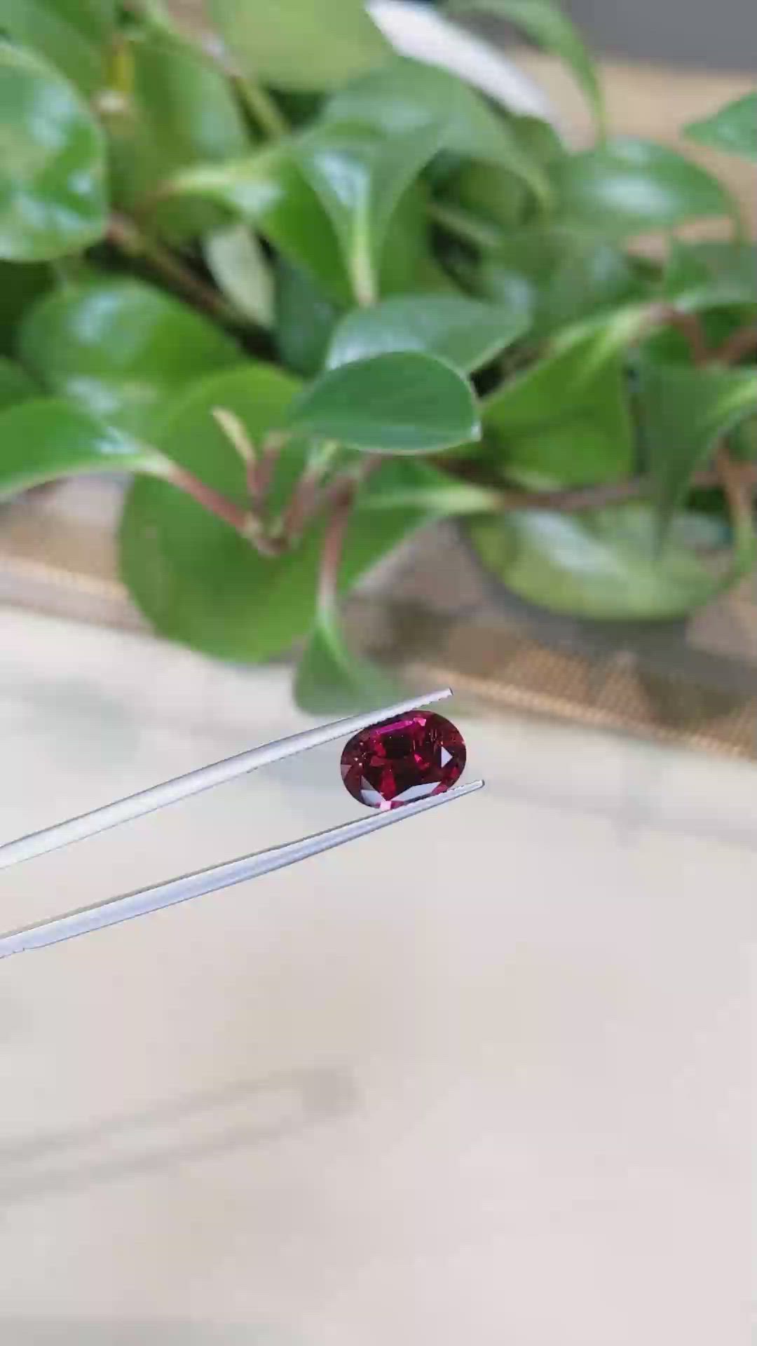 3.60 Ct. Rubellite Tourmaline from Brazil Size Video