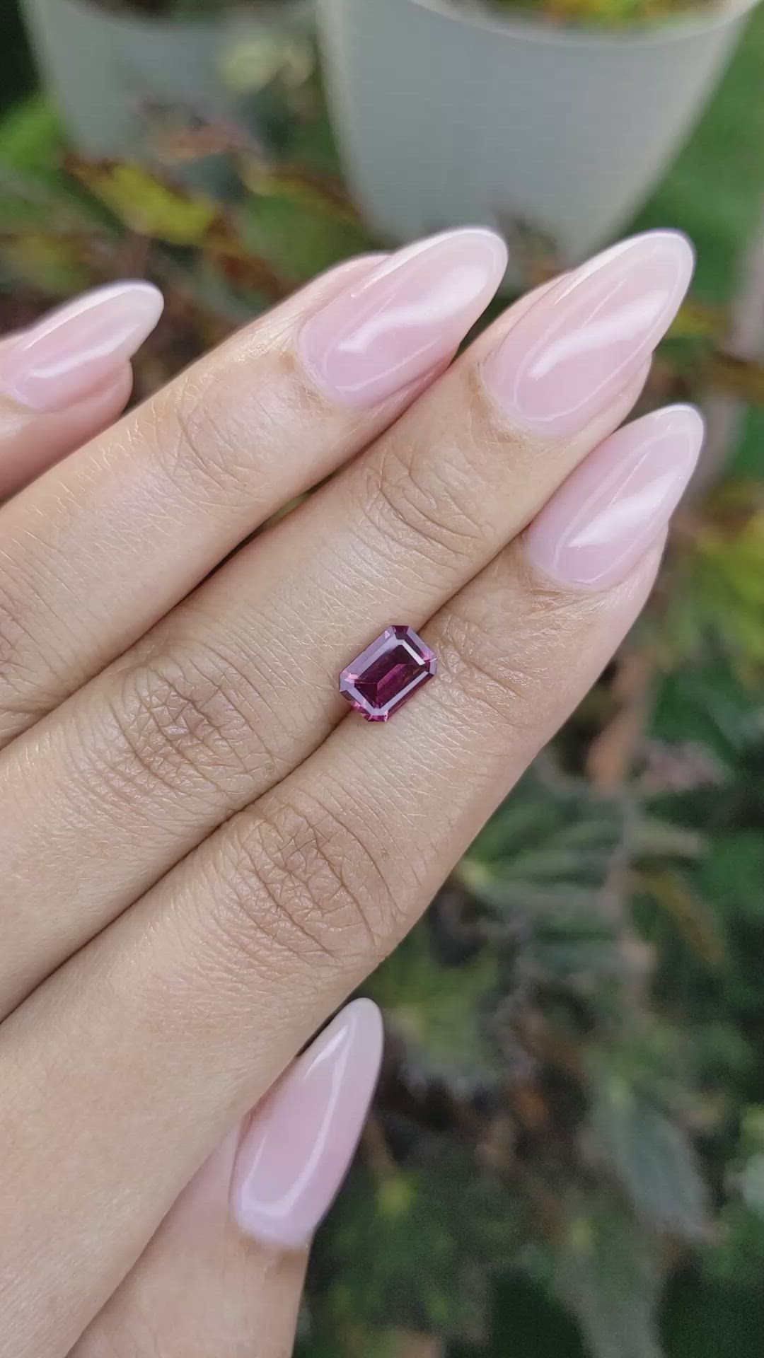 1.36 Ct. Rhodolite Garnet from Ceylon (Sri Lanka) Size Video