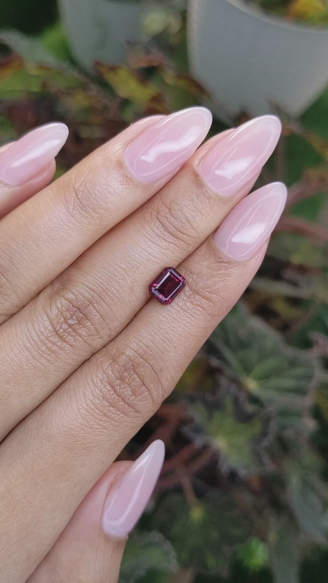 1.39 Ct. Garnet from Ceylon (Sri Lanka) Size Video